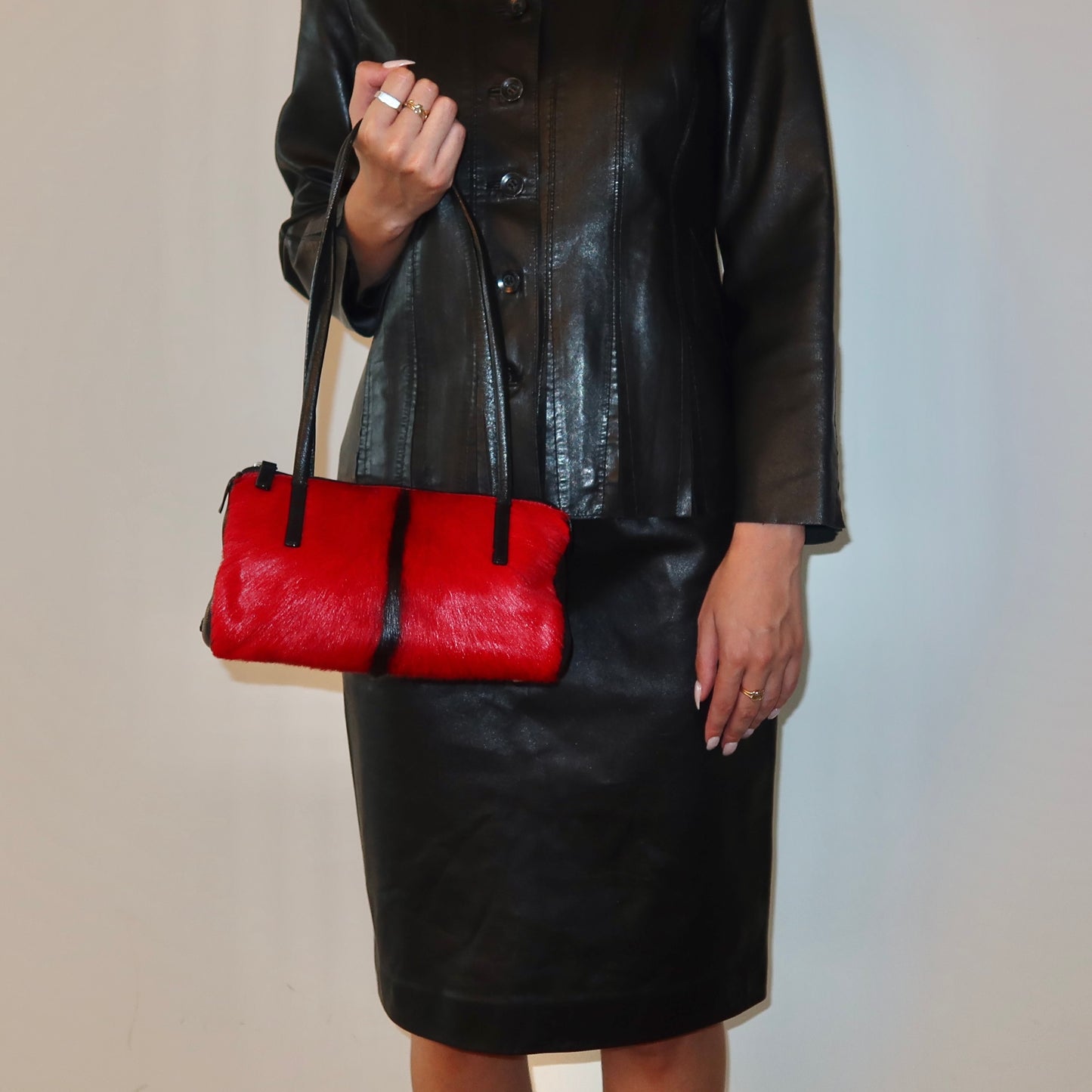 Vintage Italian Red Cowhide Bag