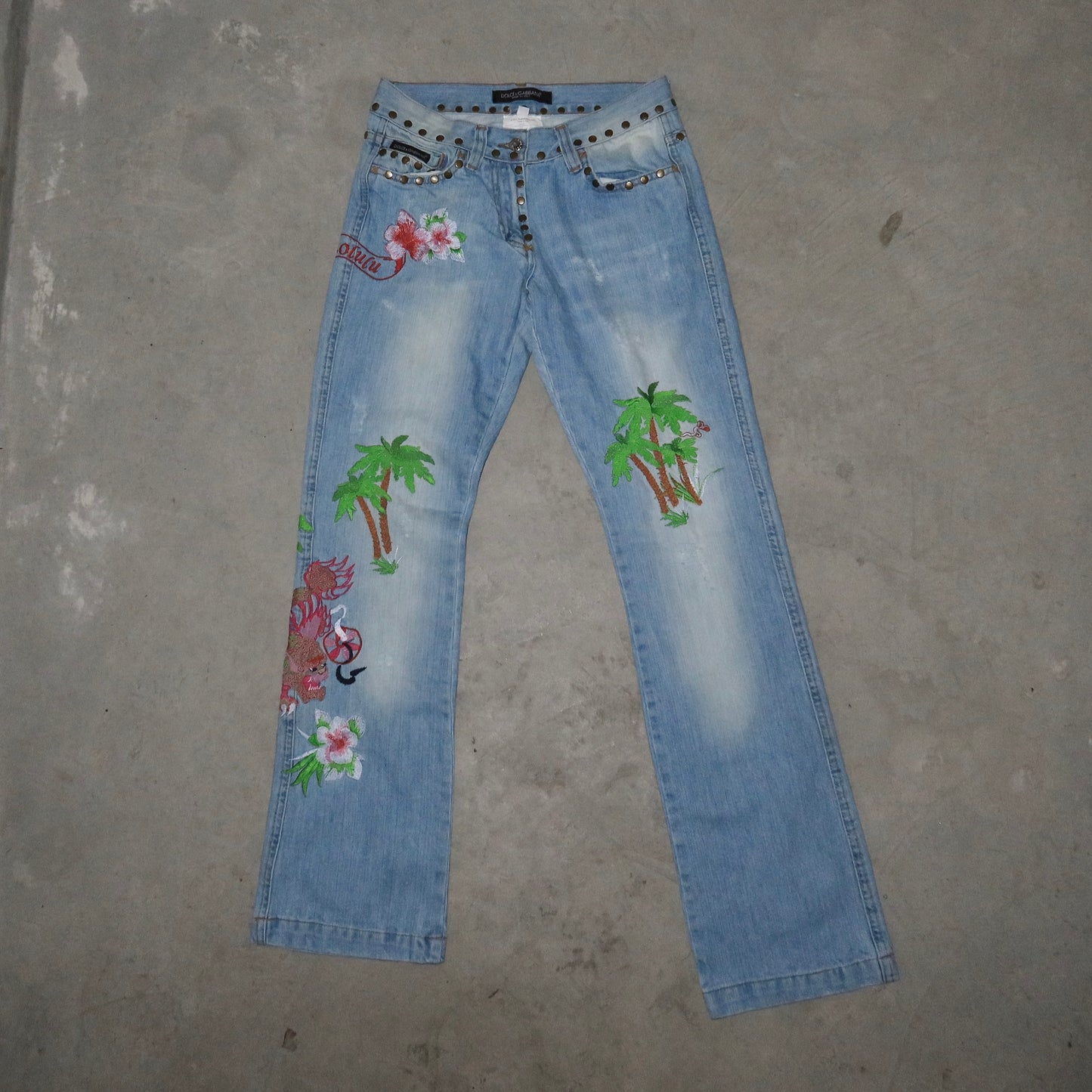Dolce & Gabbana SS2005 Honolulu Embroidered Jeans