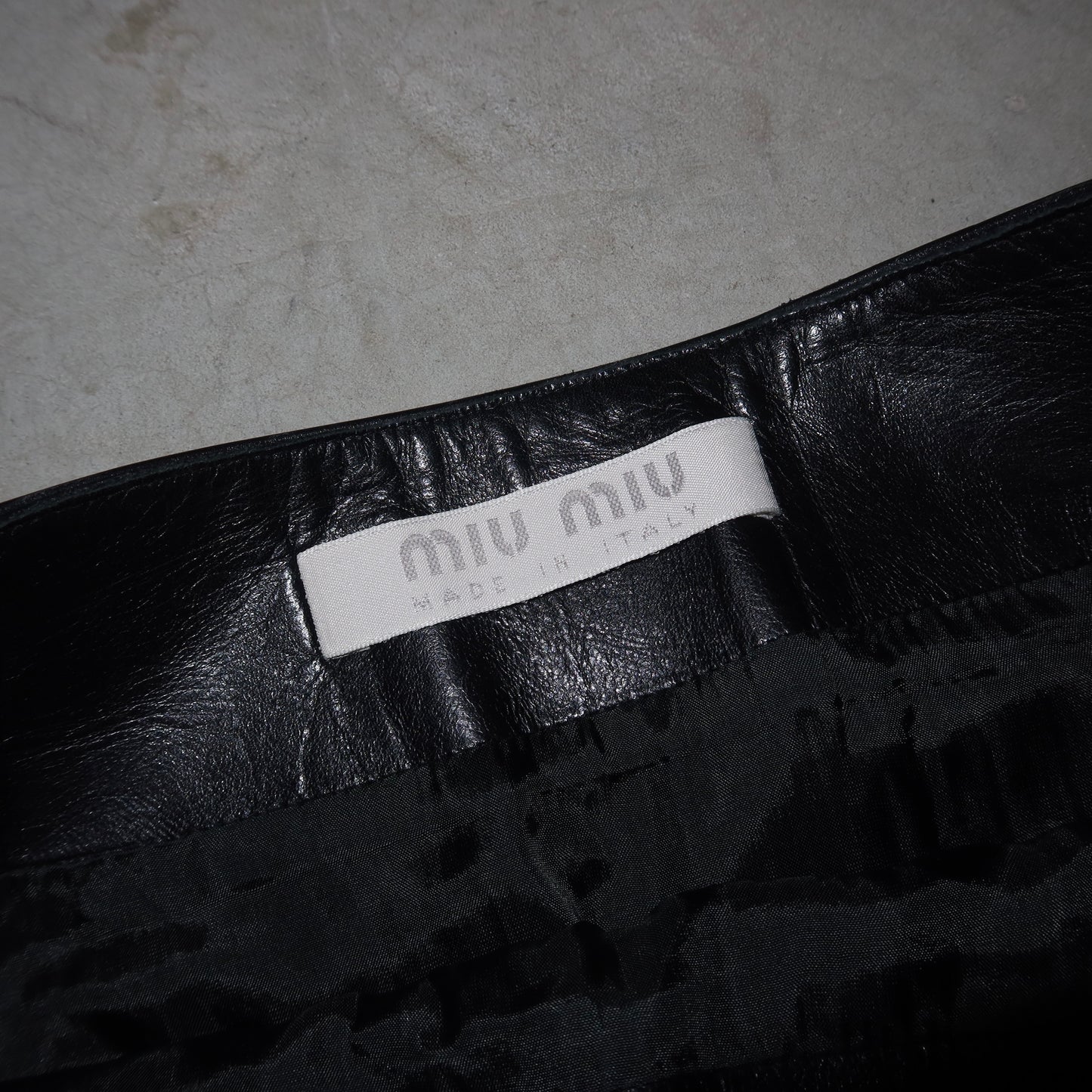 Miu Miu SS2000 Leather Pencil Skirt