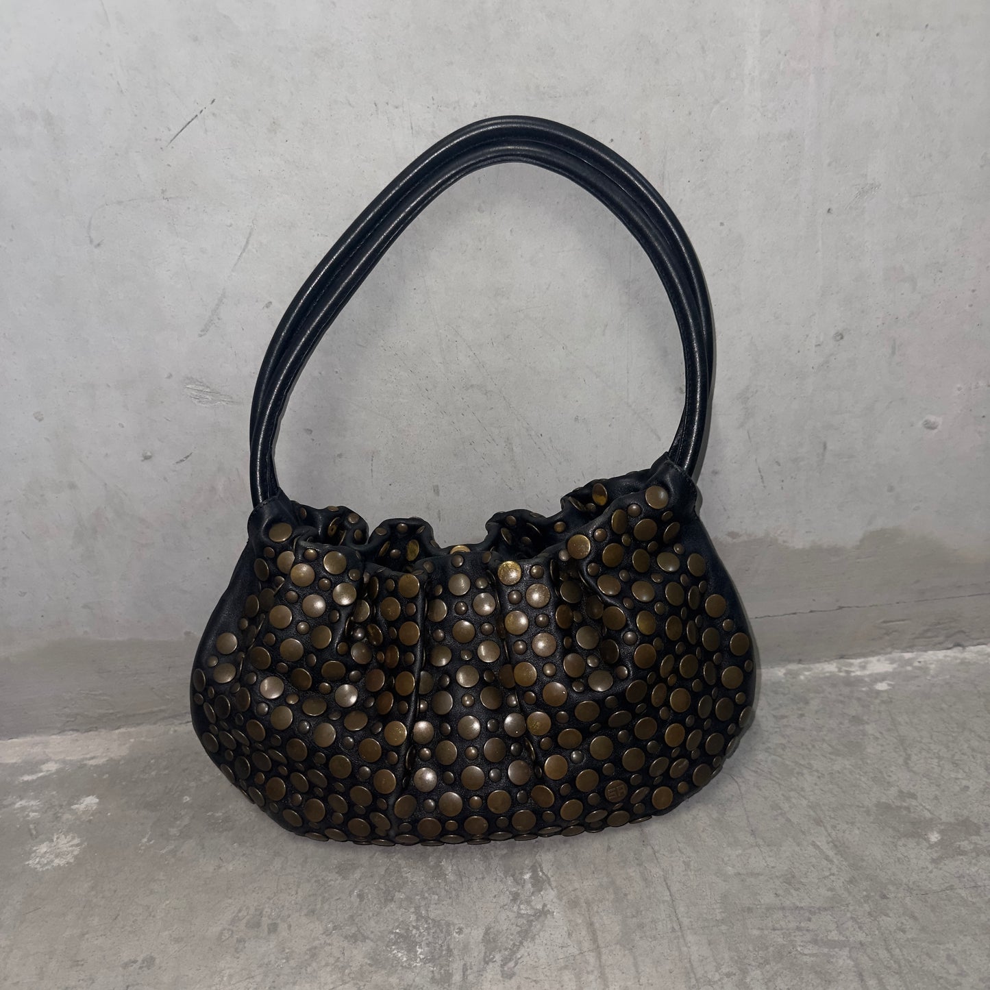 Sonia Rykiel Black Domino Bag with Bronze Studs