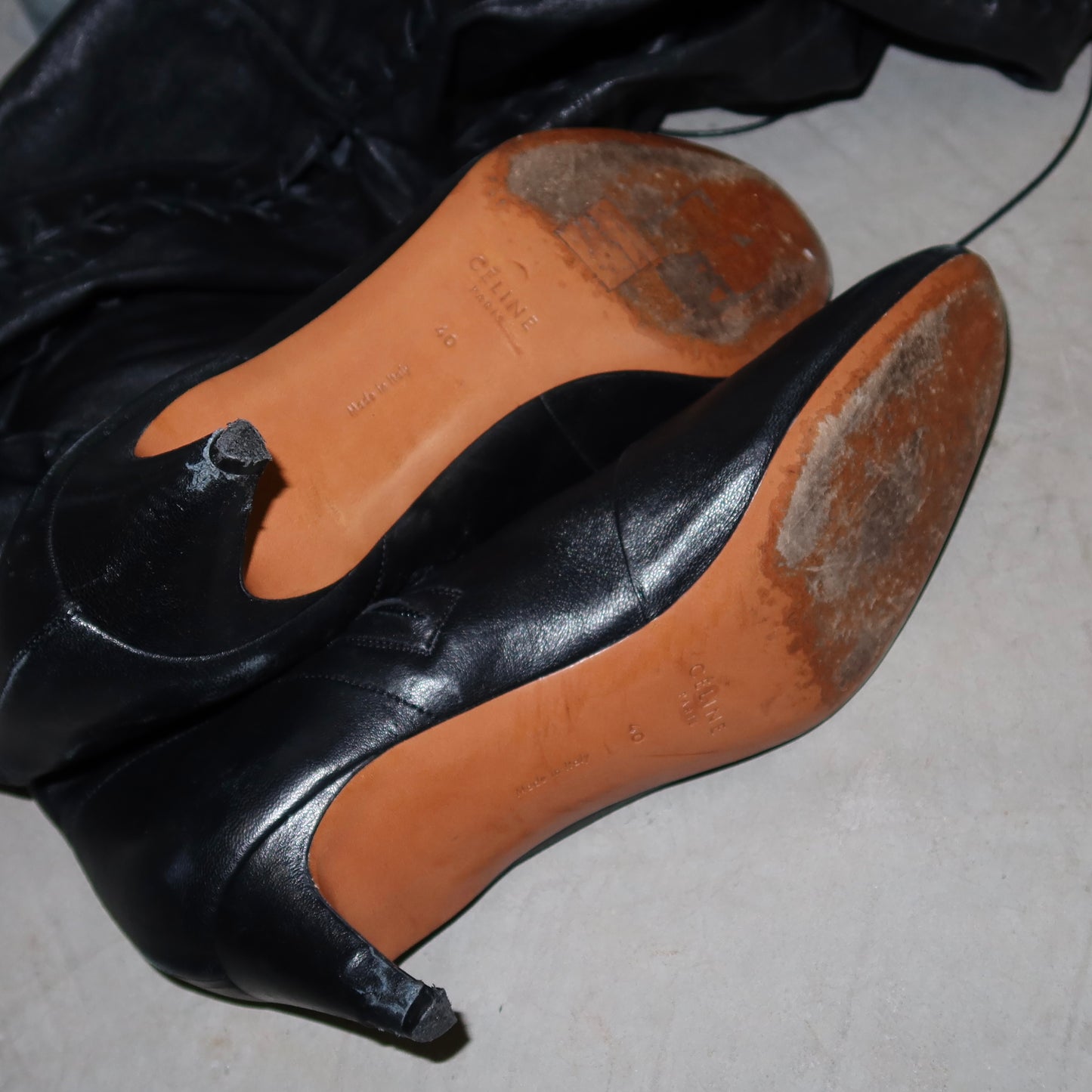 Celine by Phoebe Philo Thigh High Lace-Up Boots (40)
