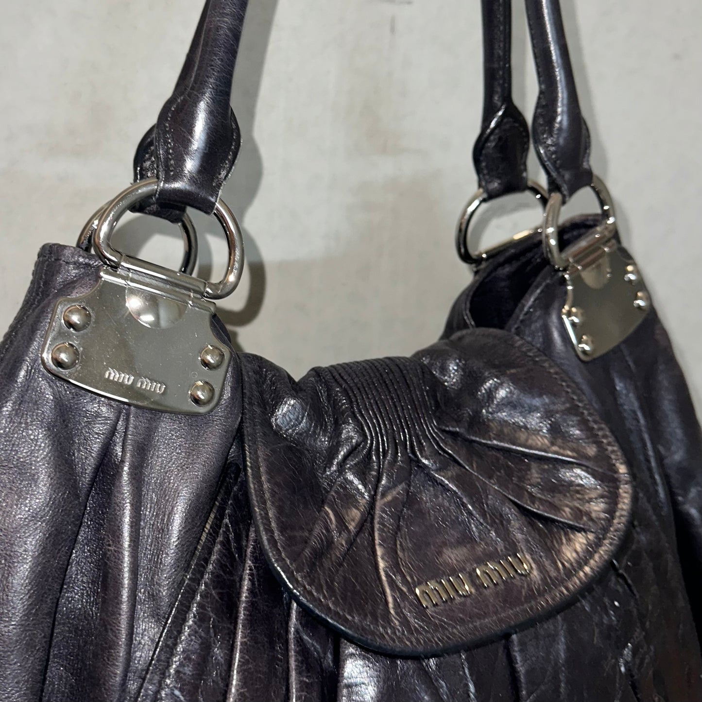 Miu Miu Large Black Bag with Silver Hardware