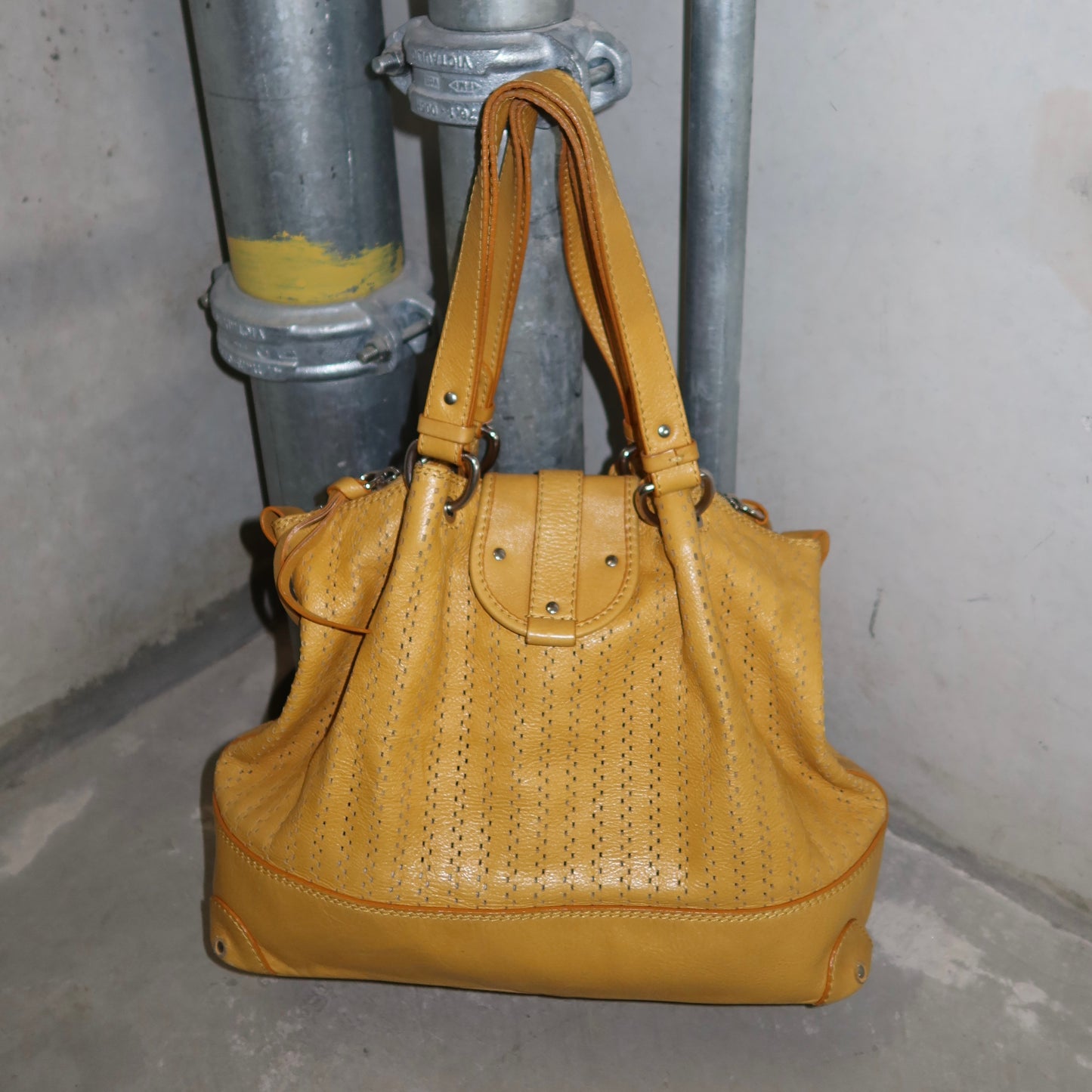 Chloé Yellow Perforated Kerala Tote Bag