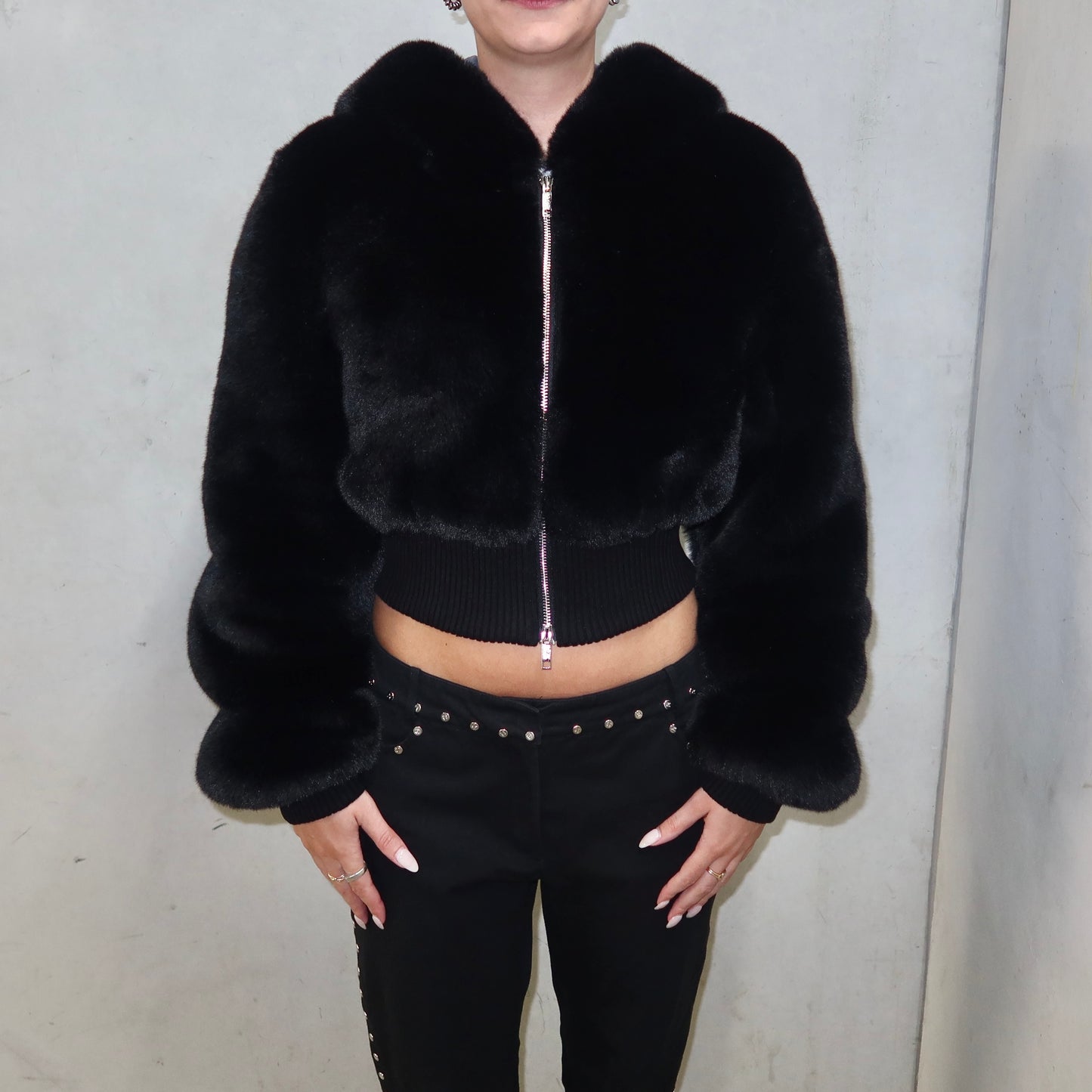 Moschino Faux Fur Cropped Jacket
