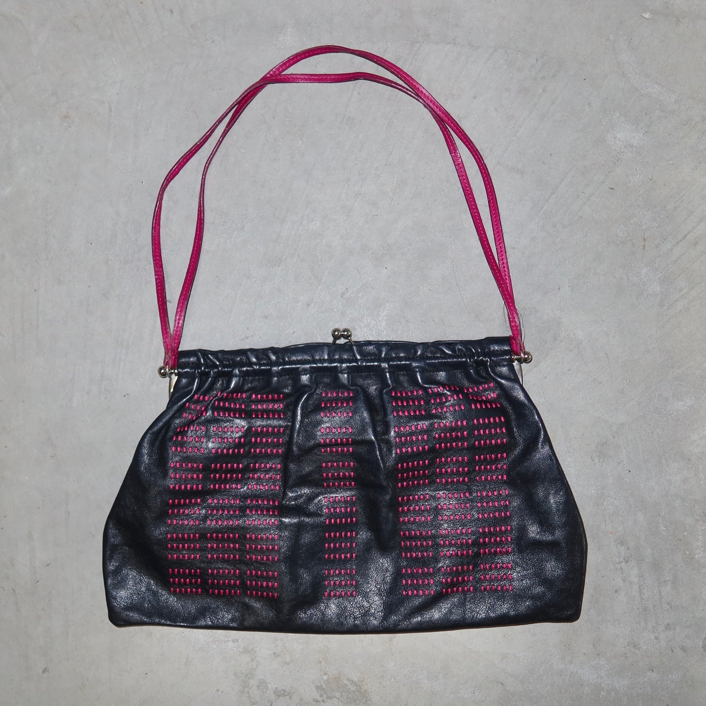 Miu Miu Black & Pink Leather Shoulder Bag