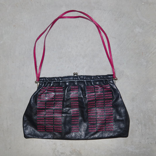 Miu Miu Black & Pink Leather Shoulder Bag