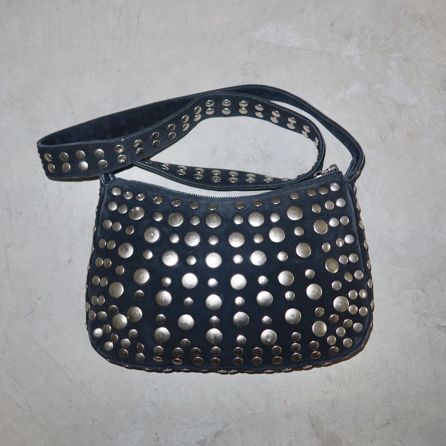 Marni Navy Suede Studded Bag