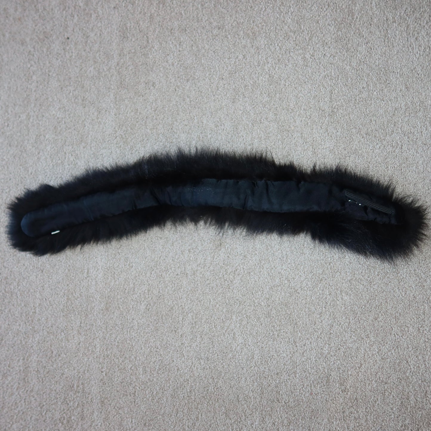 Vintage Black Short Real Fur Collar