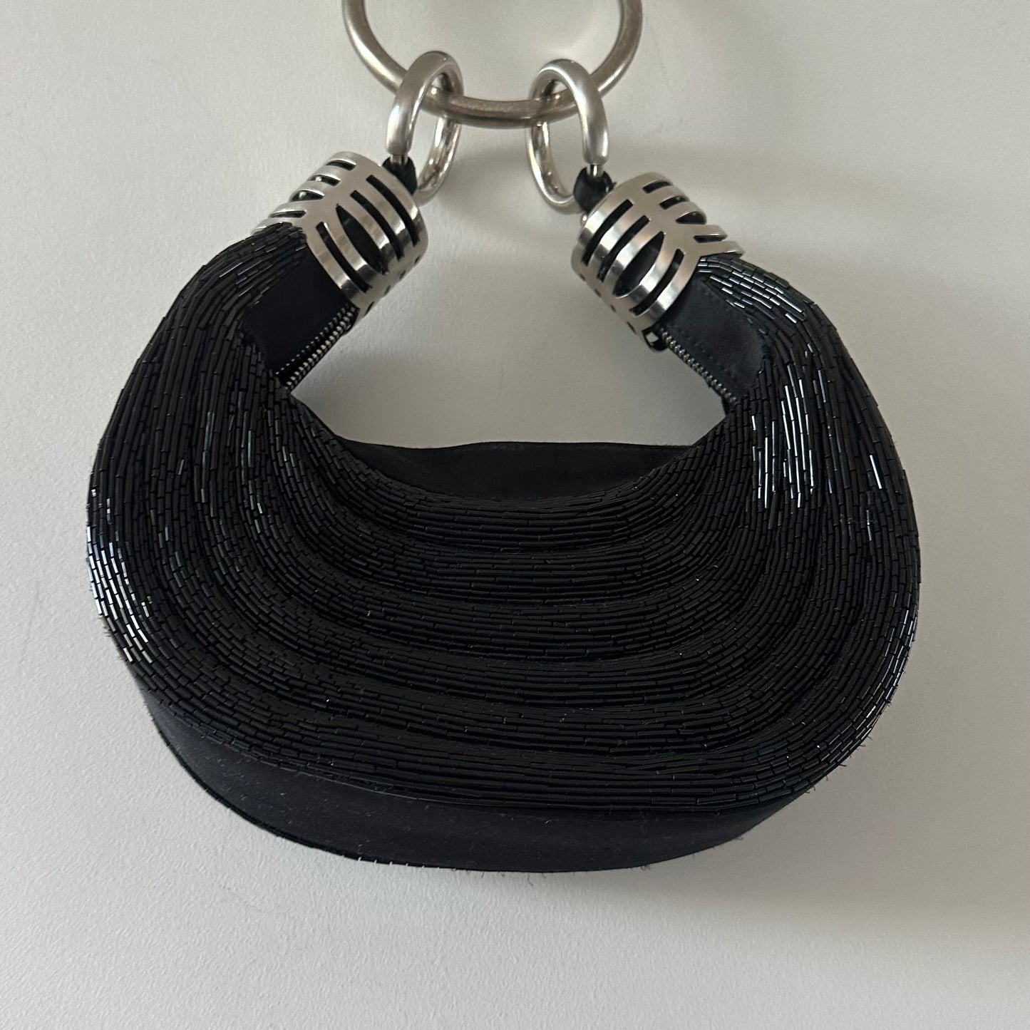 Chloe Large Black Sequin Bracelet Bag