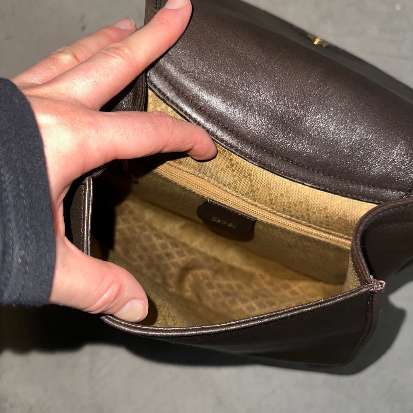 Gucci Brown Leather Horse-Bit Crossbody