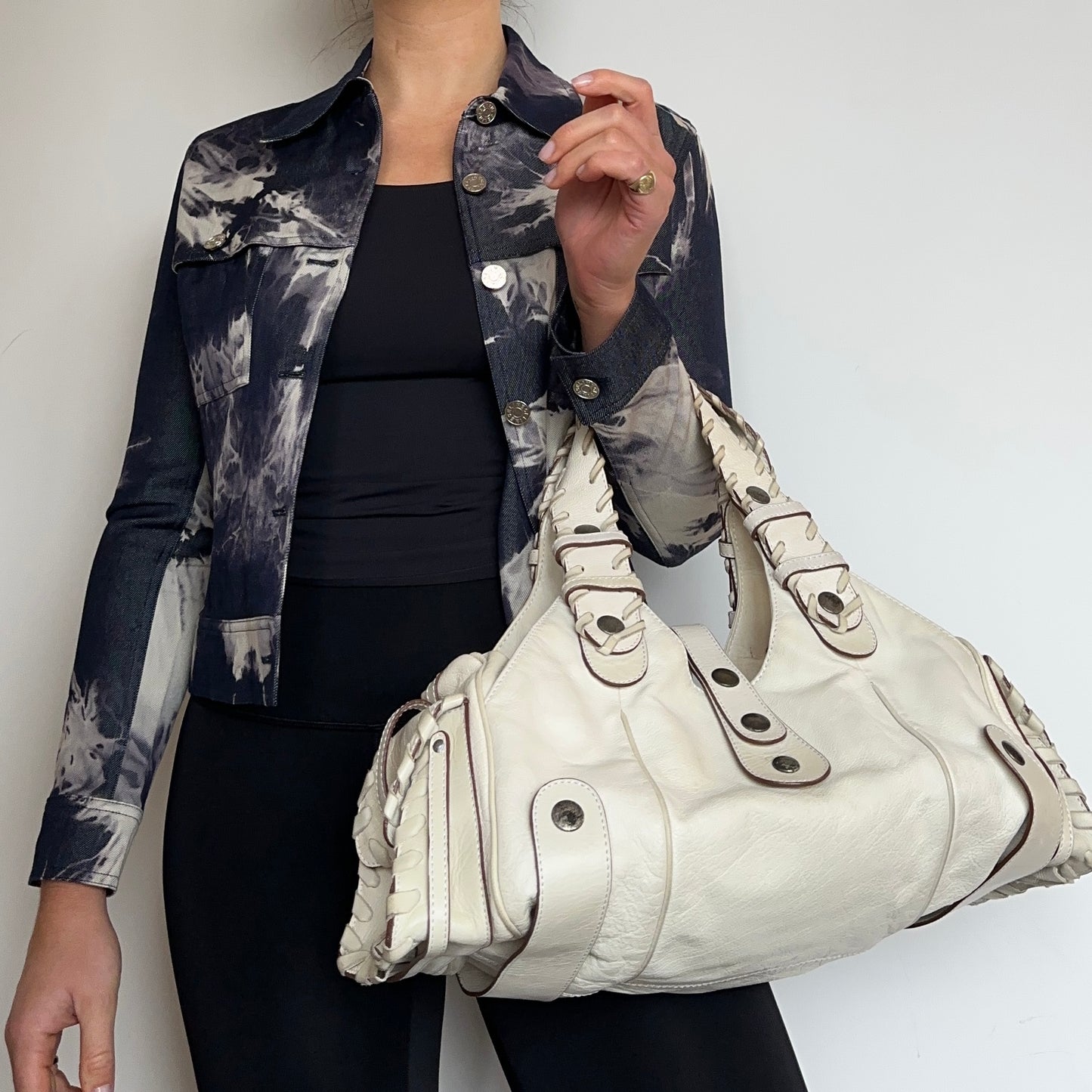 Chloé White Leather Silverado
