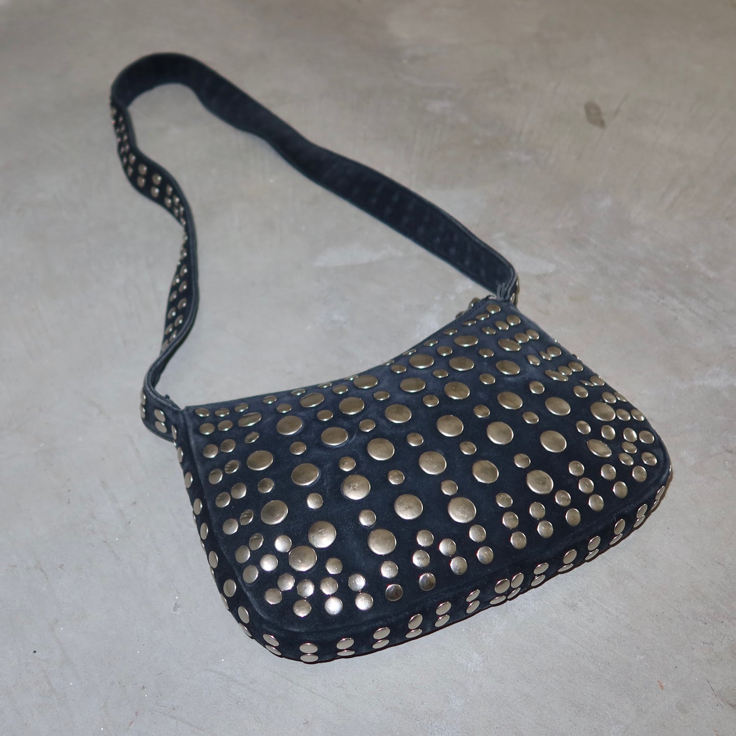 Marni Navy Suede Studded Bag