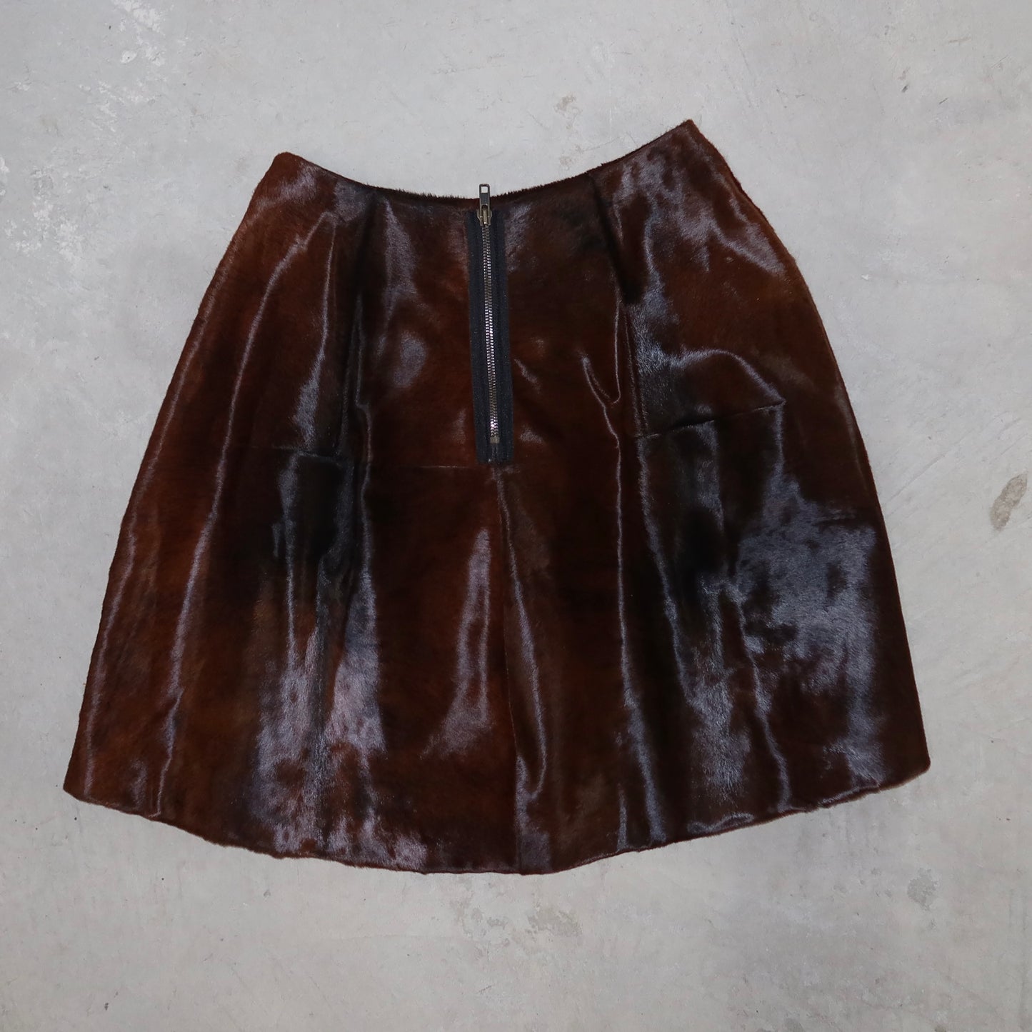 Marni Brown Cowhide Skirt