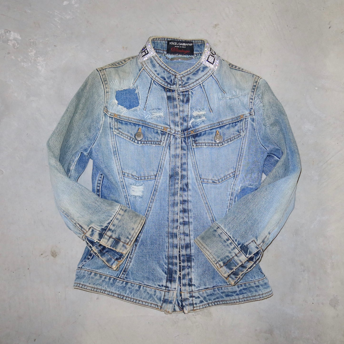 Dolce & Gabbana Rhinestone Denim Jacket