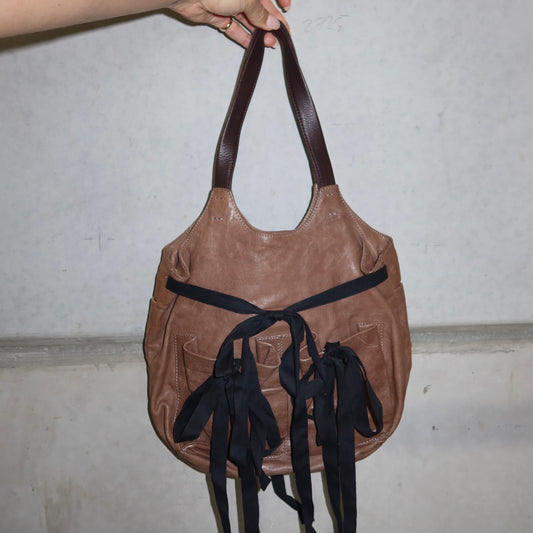 Marni SS2011 Brown Leather Bow Tote Bag