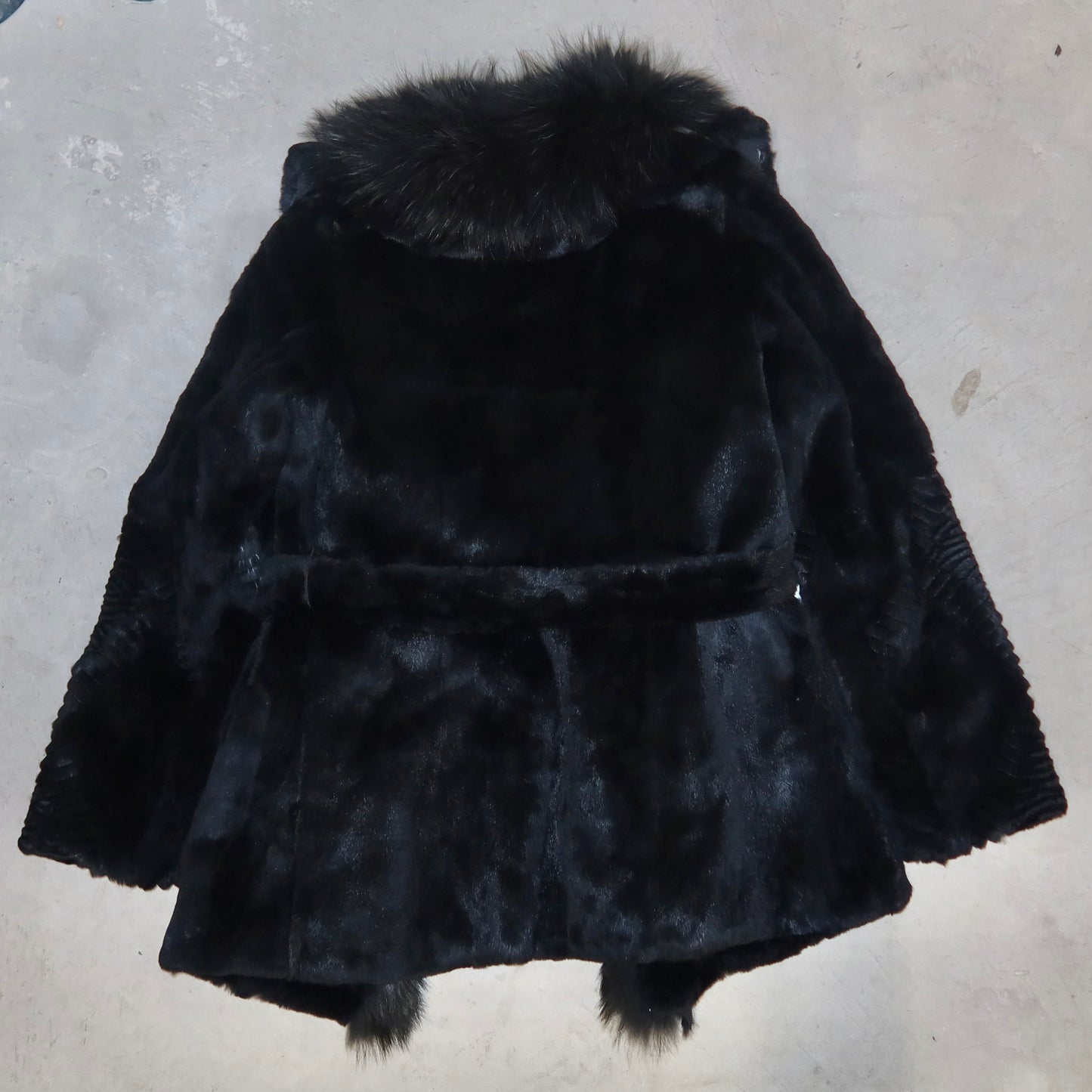 Vintage Black Real Fur Coat