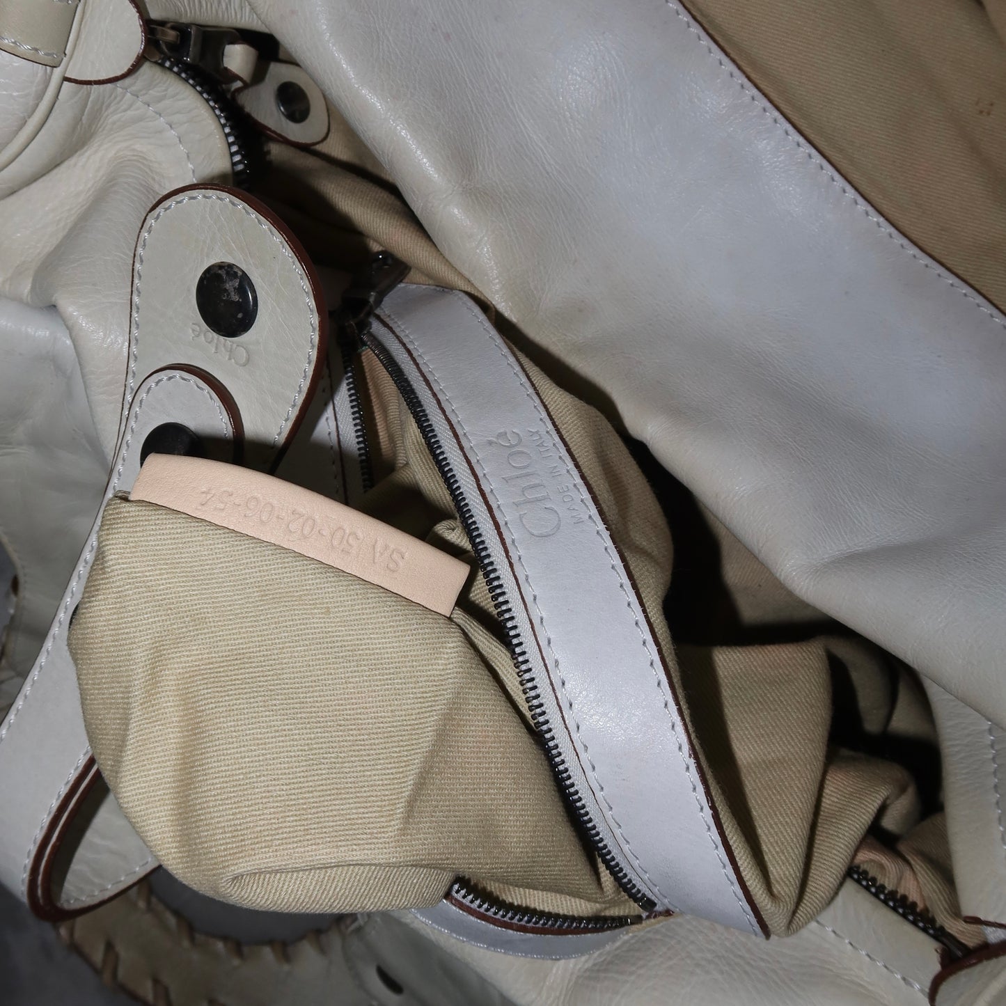 Chloé White Leather Silverado