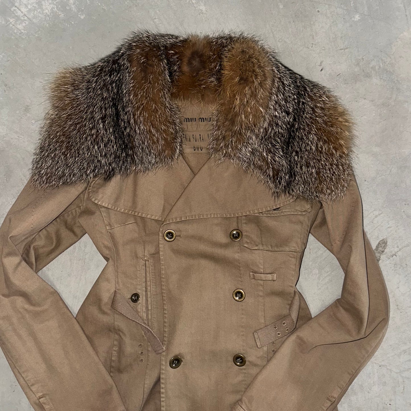 Miu Miu AW2004 Fox Fur Trench Coat