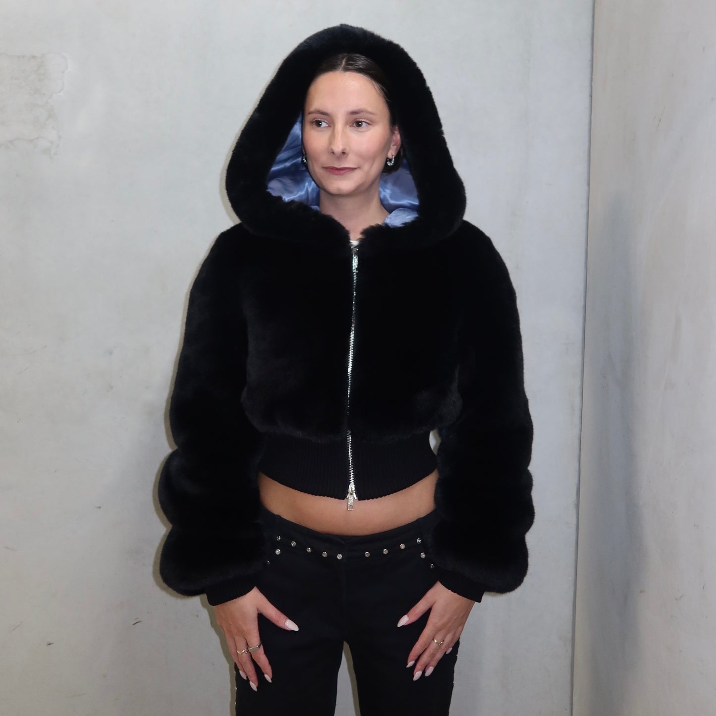 Moschino Faux Fur Cropped Jacket