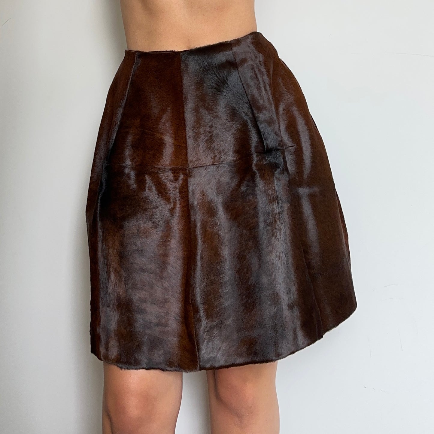 Marni Brown Cowhide Skirt