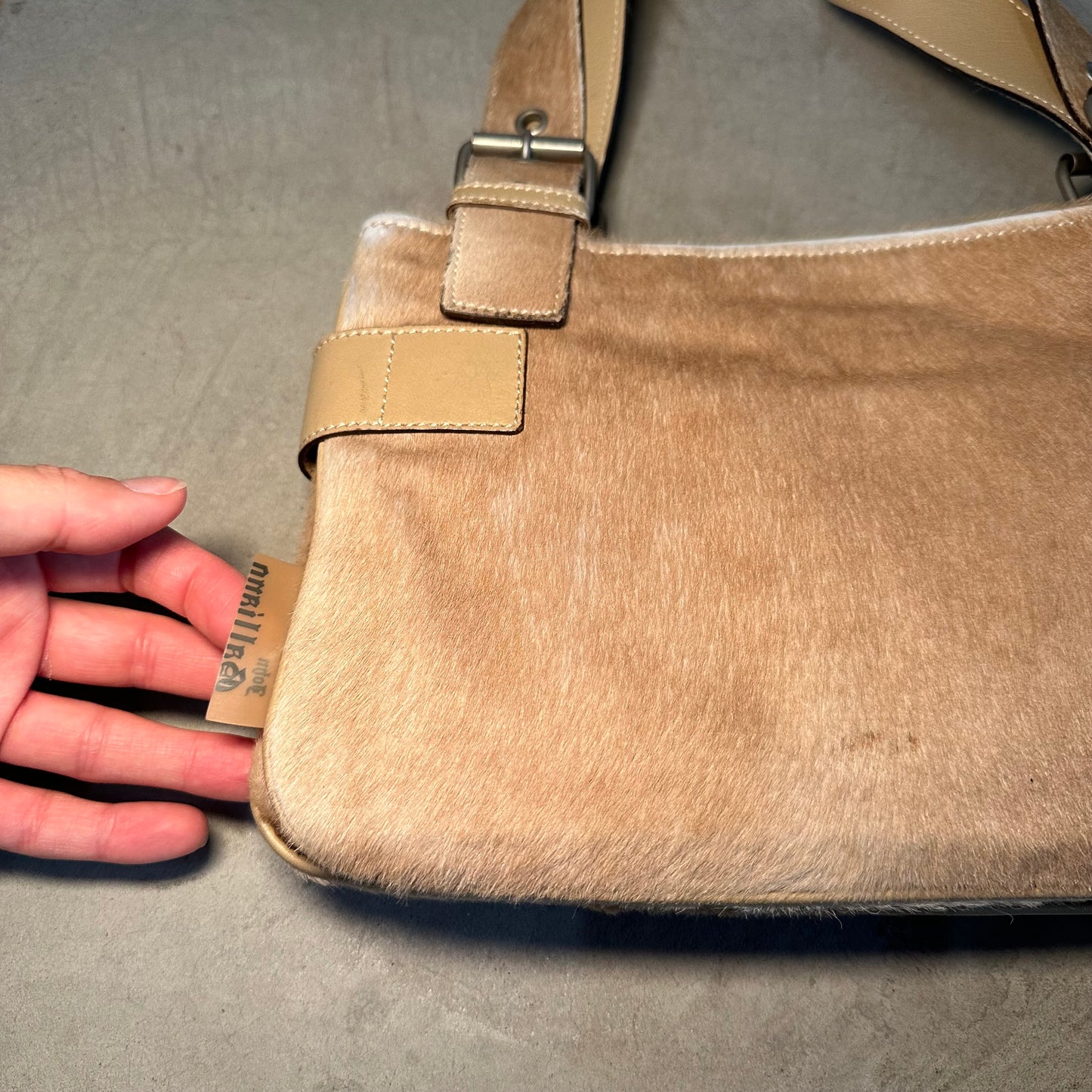 John Galliano Cowhide Buckles Shoulder Bag