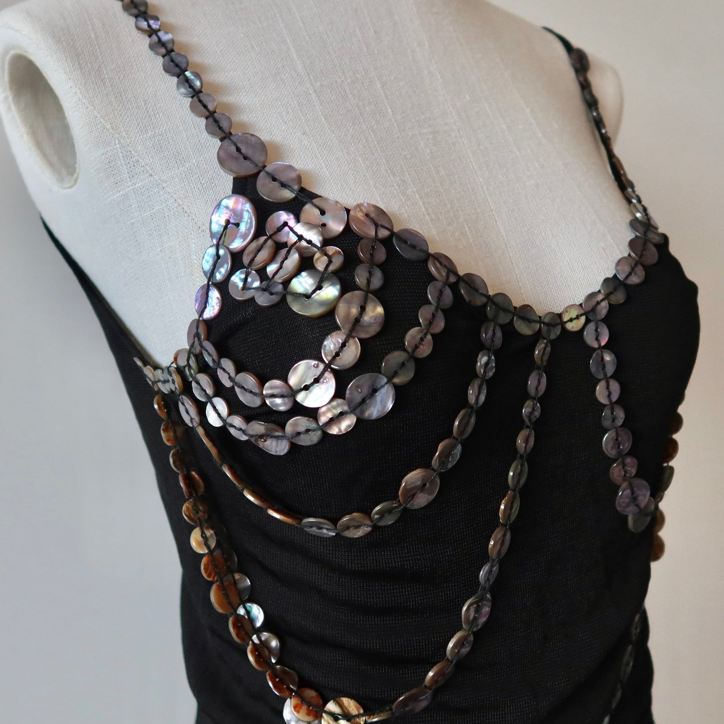 Jean Paul Gaultier Mother of Pearl Button Tank