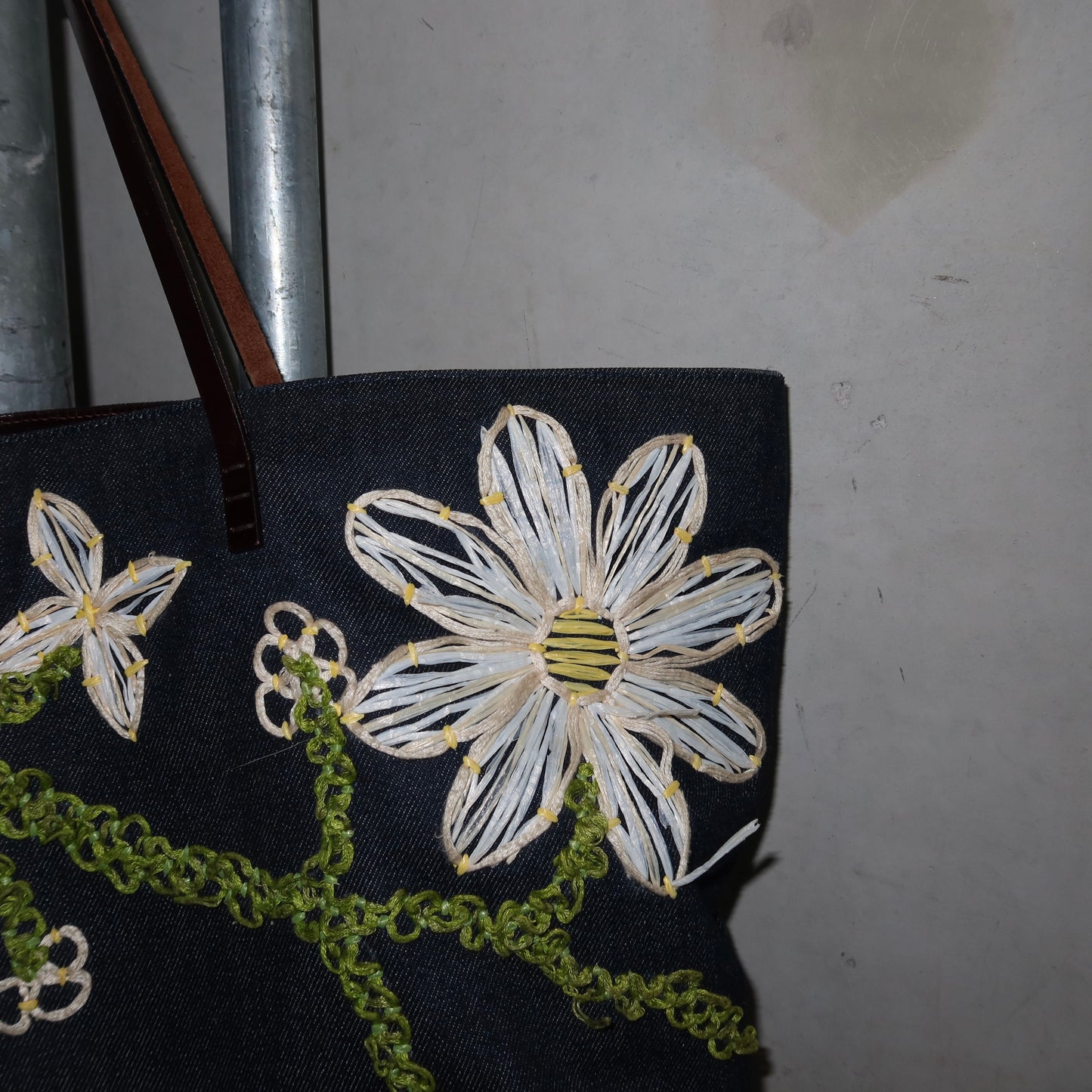 Fendi by Karl Lagerfeld Floral Denim Tote