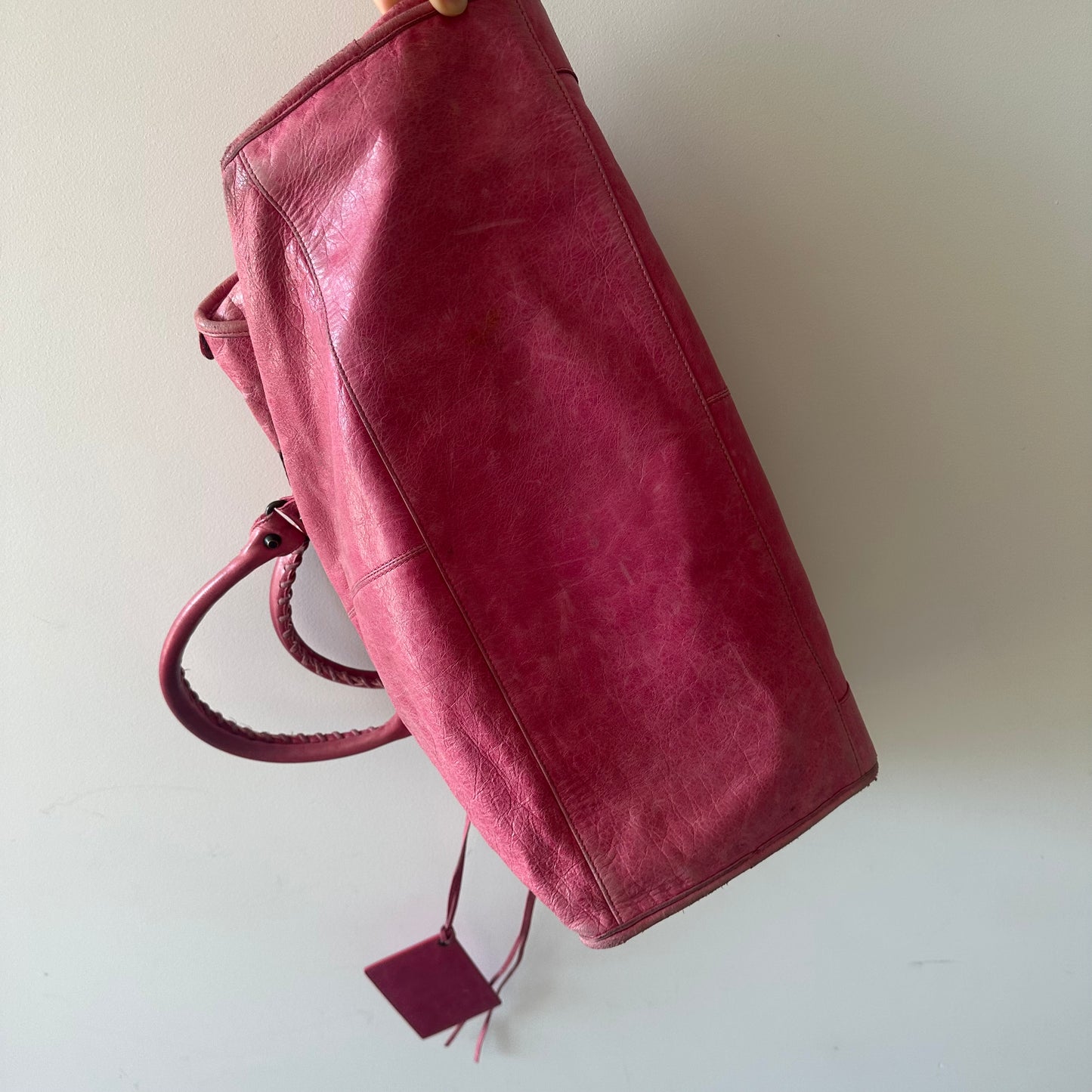 Balenciaga ‘Sunday’ Oversized Motorcycle Bag in Hot Pink