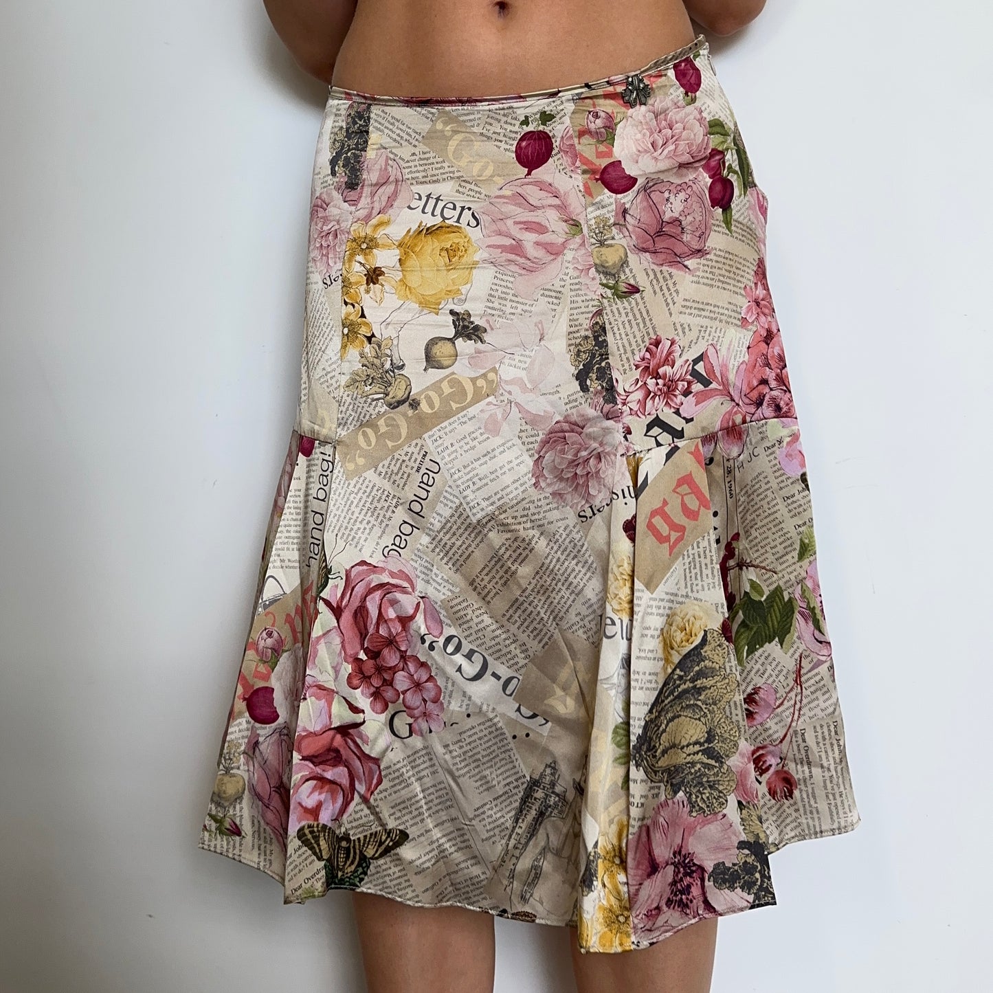 John Galliano Silk Newspaper Skirt