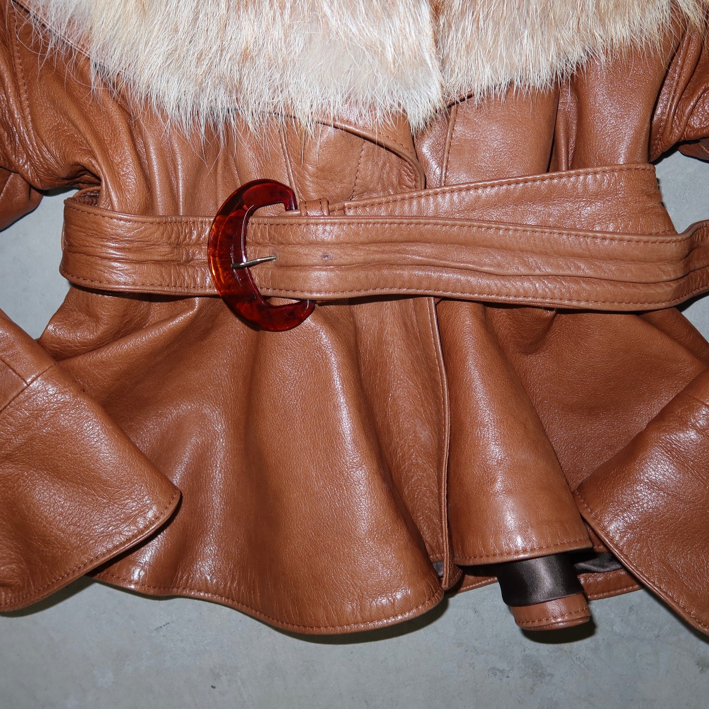 Vintage 80’s Leather and Fox Fur Jacket