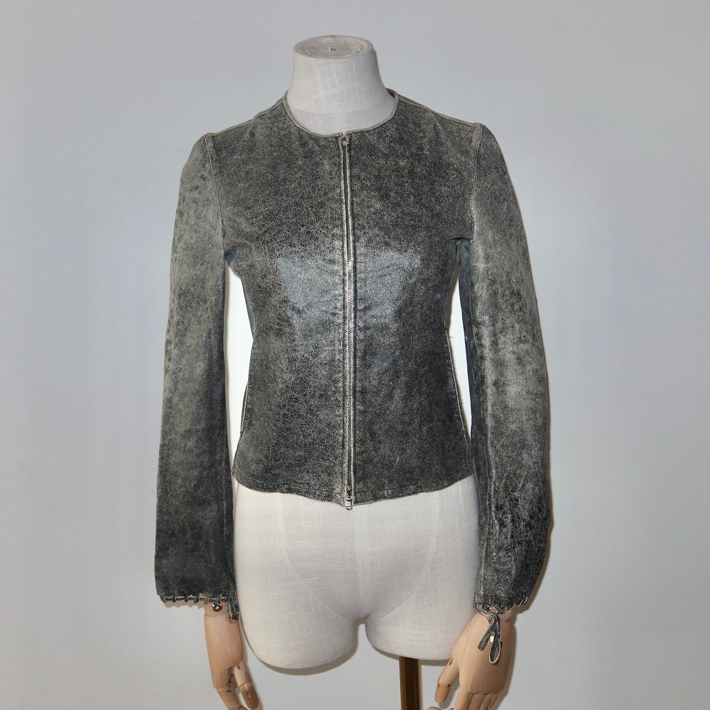 Emporio Armani SS2003 Grey Leather Jacket