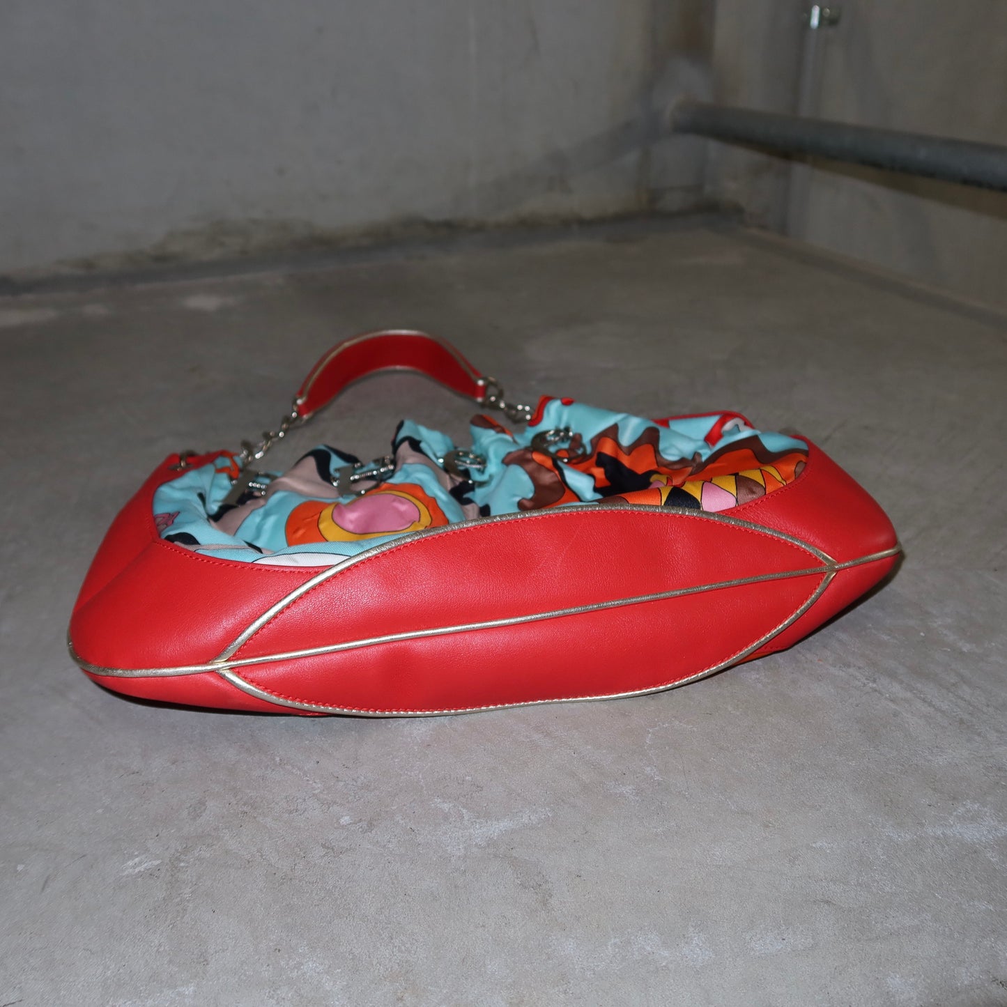 Emilio Pucci Rare Printed Charm Logo Bag