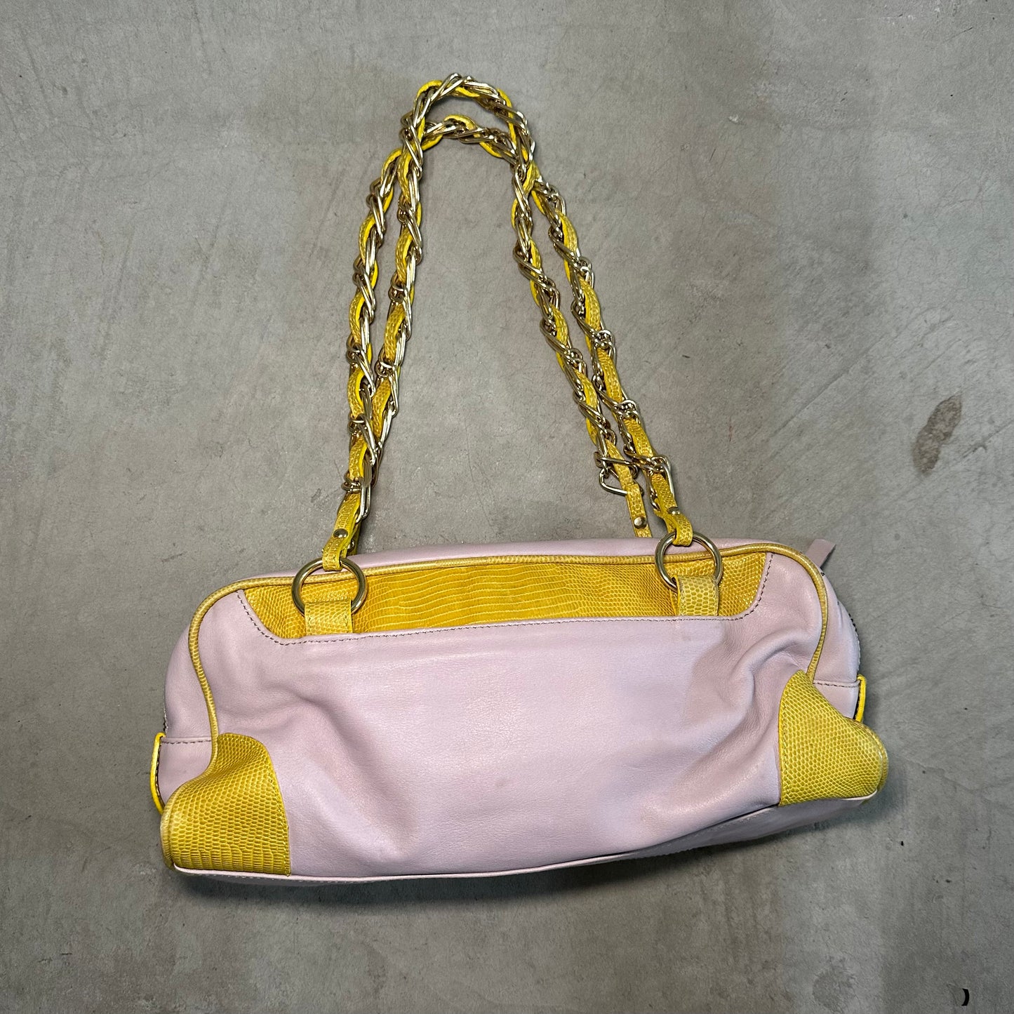 D&G Pink and Yellow Chain Handle Logo Bag