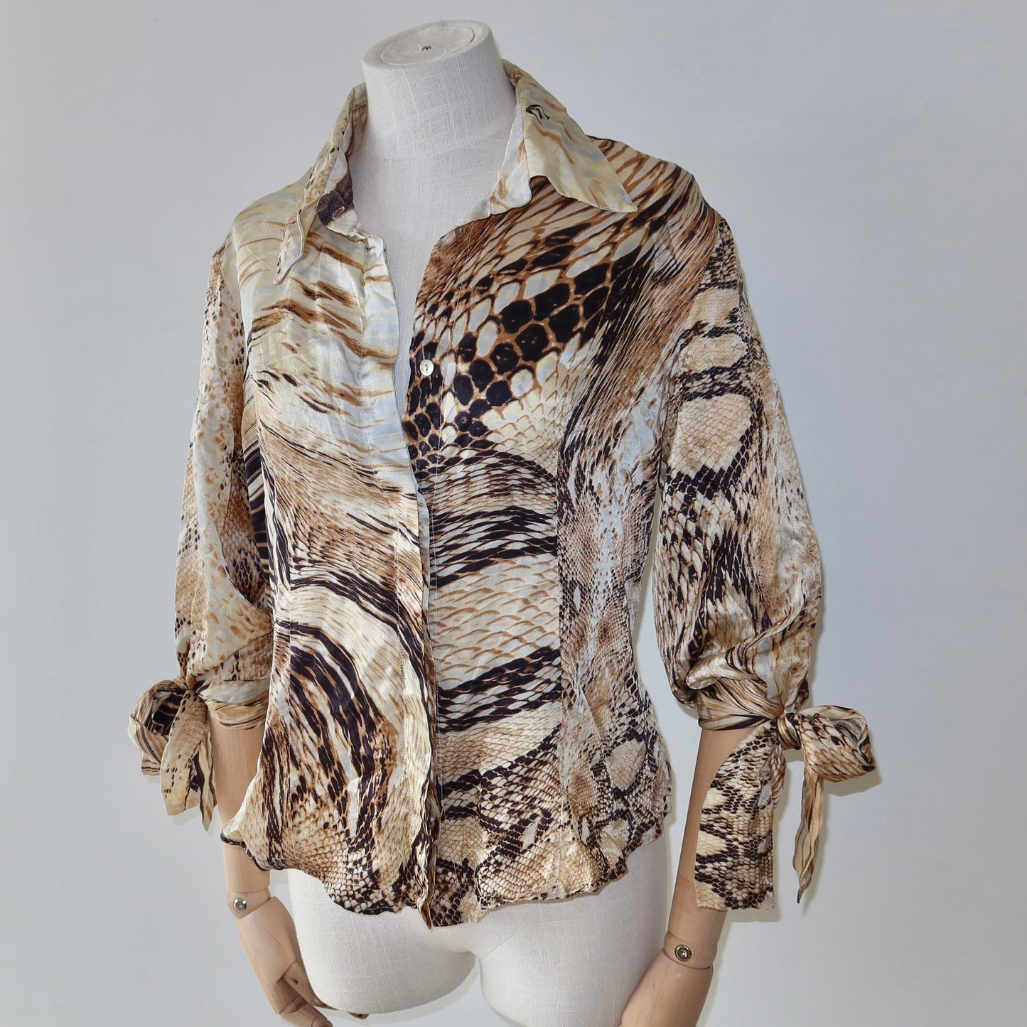 Just Cavalli Snake Print Silk Shirt