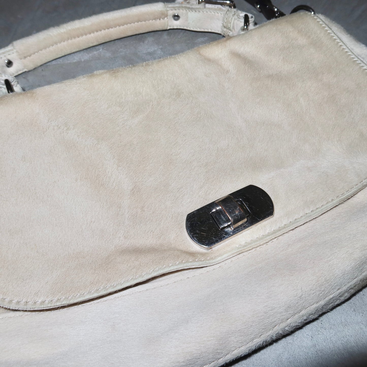 Marni Cream Cowhide Messenger Bag