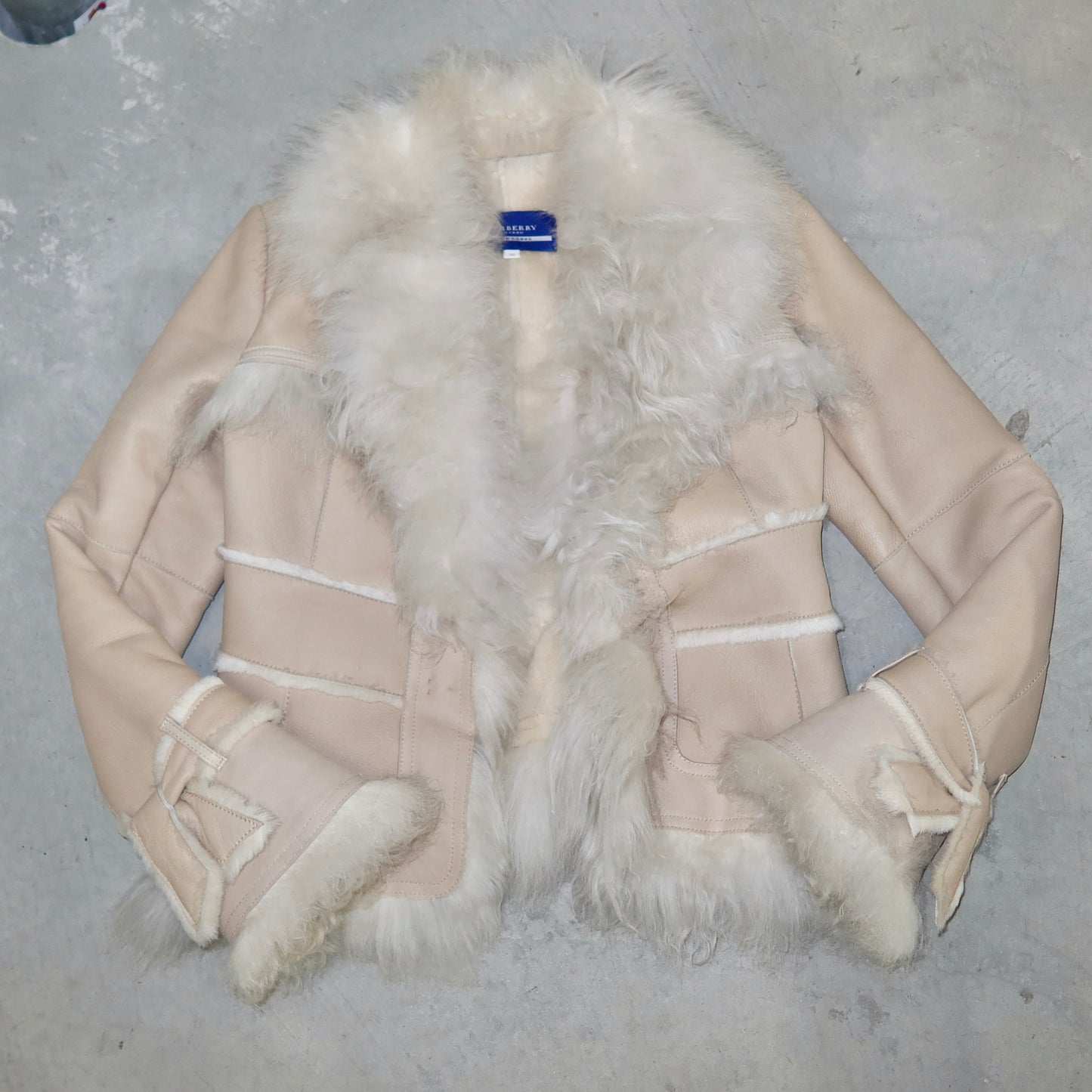 Burberry Shearling Coat and Skirt Set