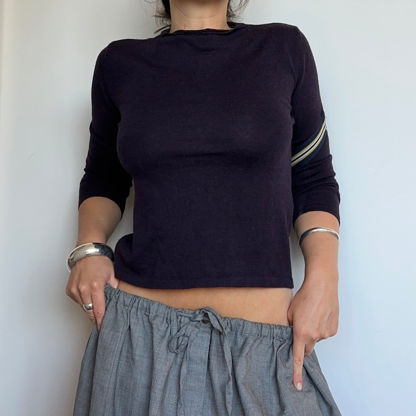 Chloé AW2000 Merino Wool Varsity Stripe Sweater