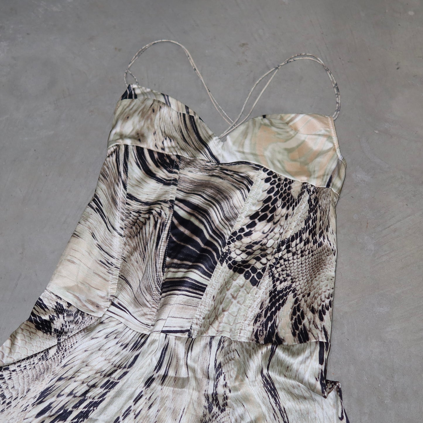 Just Cavalli Silk Snakeskin Midi Dress