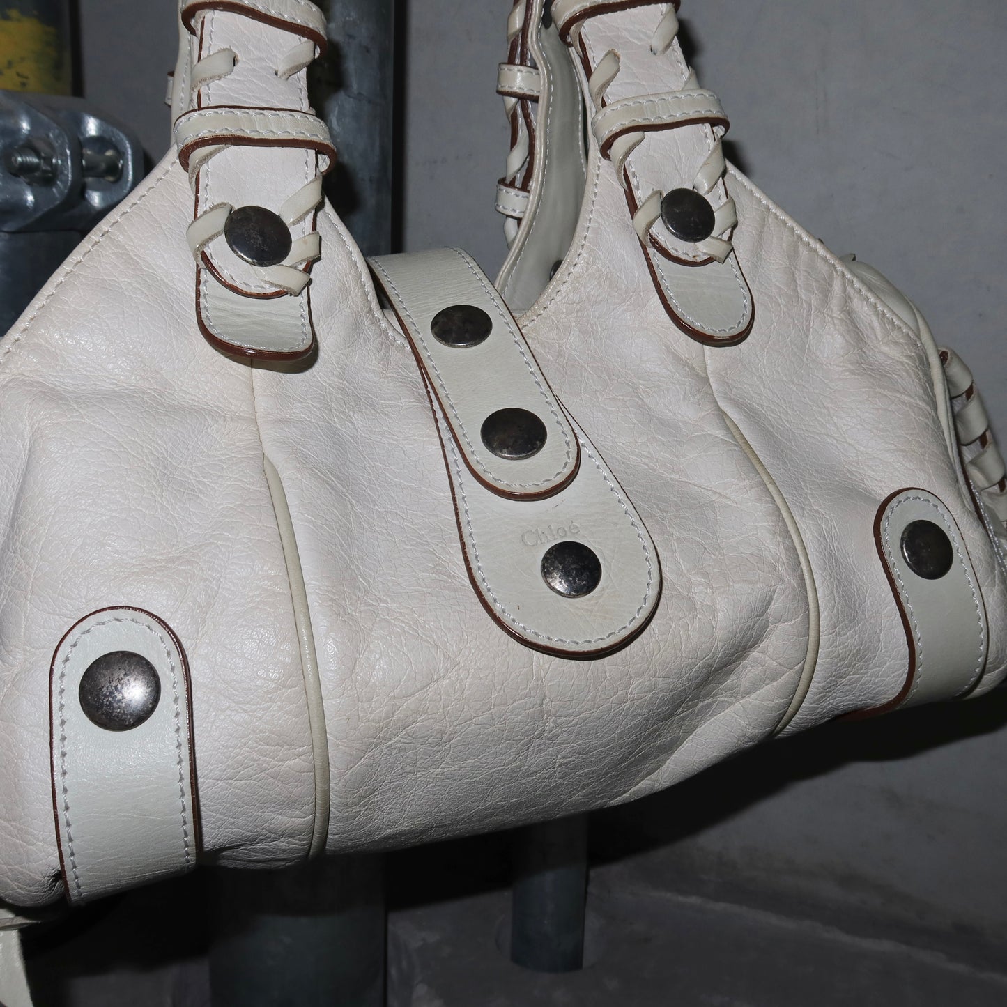 Chloé White Leather Silverado