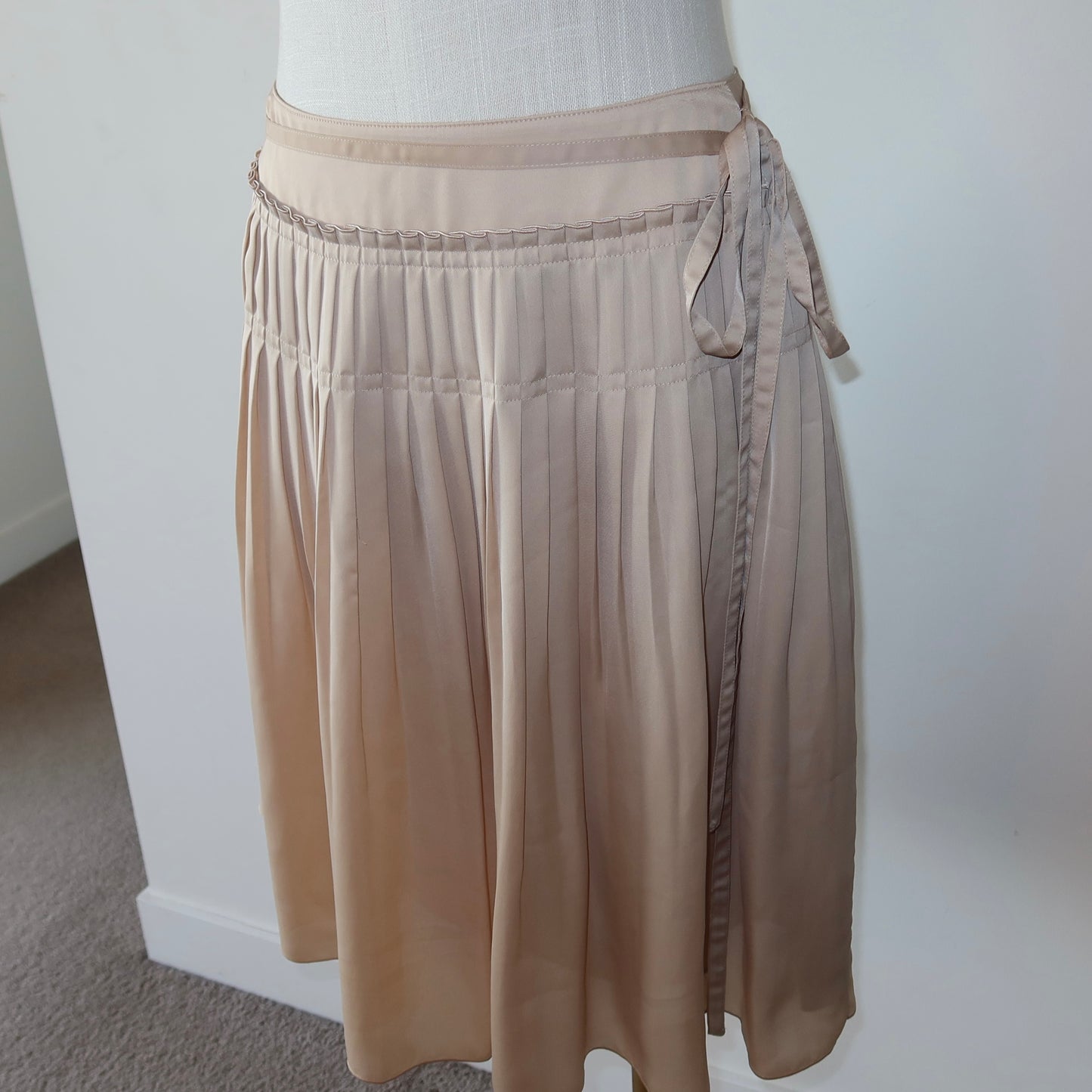 Courreges Silk Pleated Skirt
