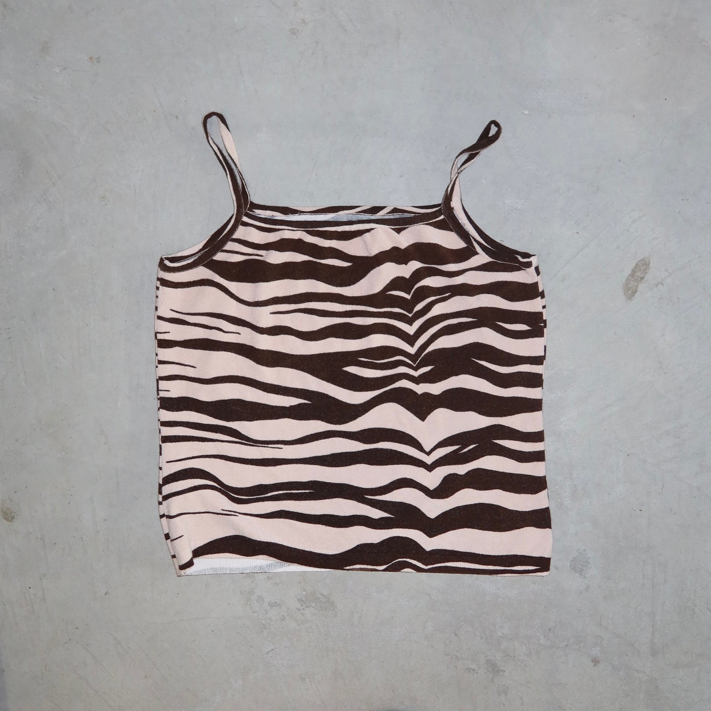Blumarine SS2000 Brown Zebra Knit Tank