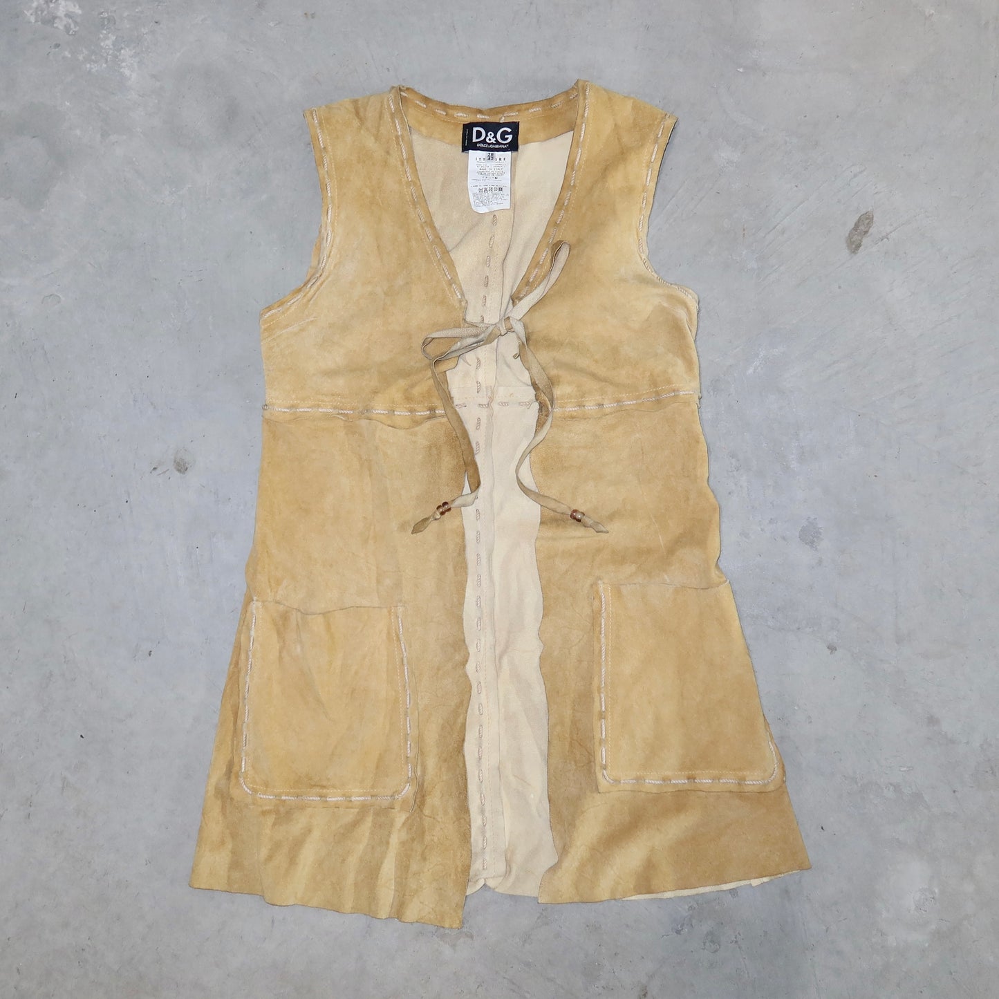 D&G Suede Tie Front Top