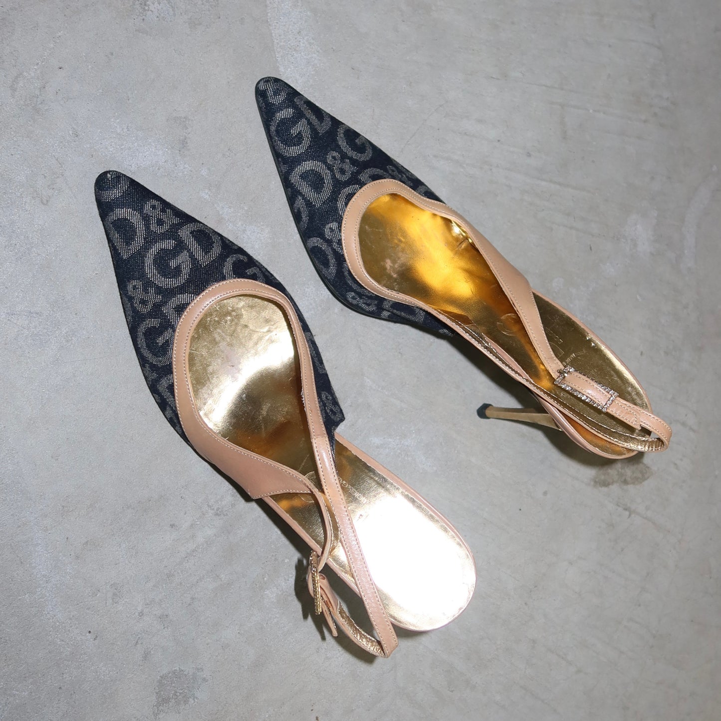 D&G Monogram Denim Heels (37)