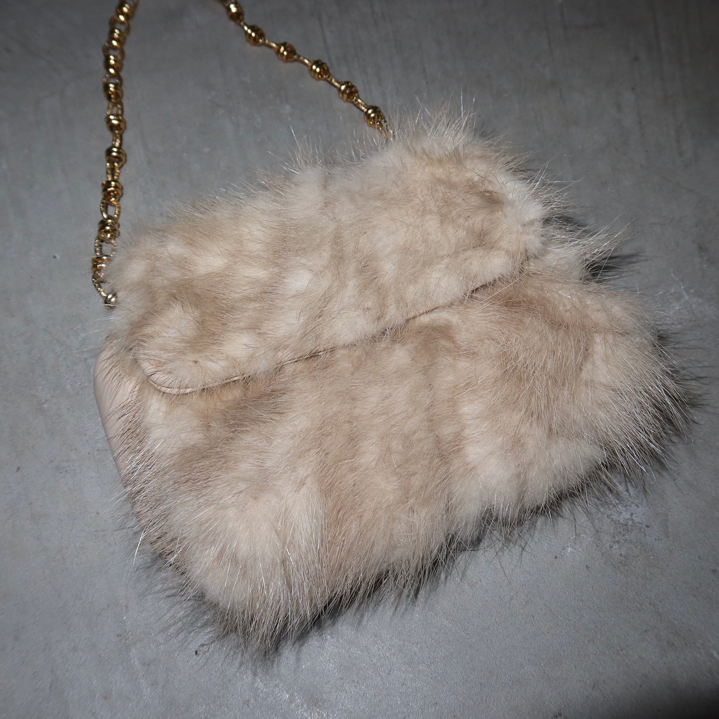 Paolo Masi Cream Mink Fur Micro Bag