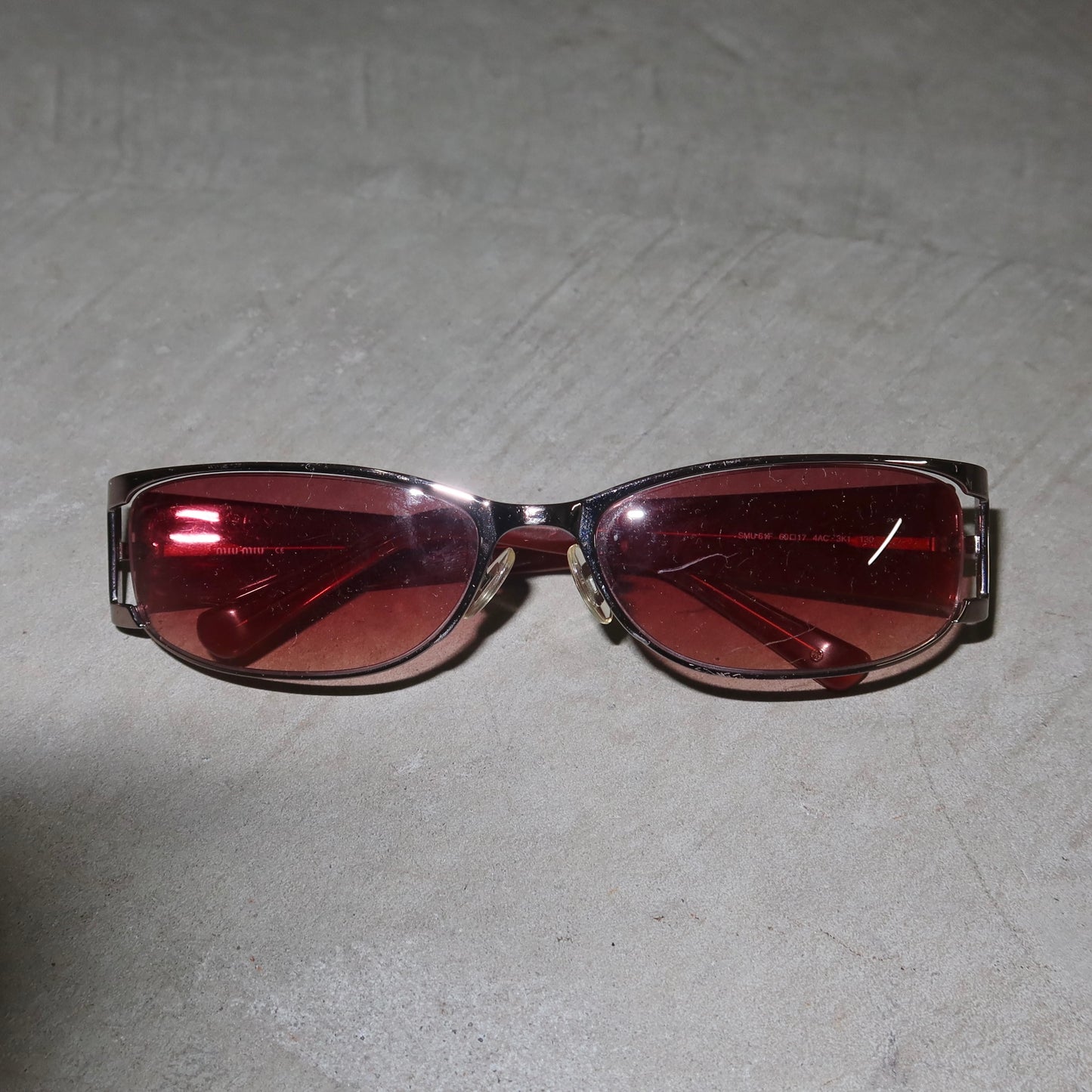 Miu Miu Pink Tinted and Silver Sunglasses