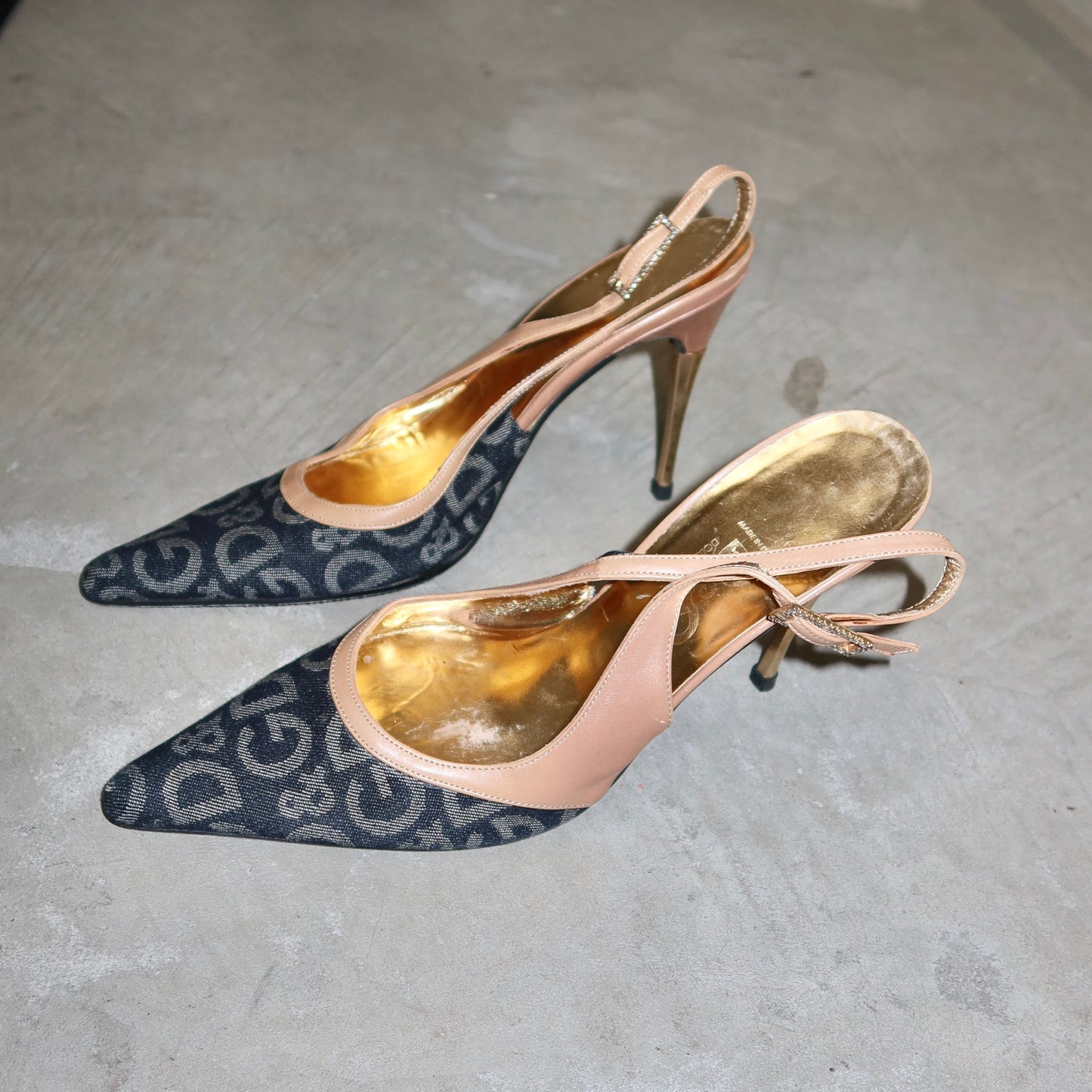 D&G Monogram Denim Heels (37)
