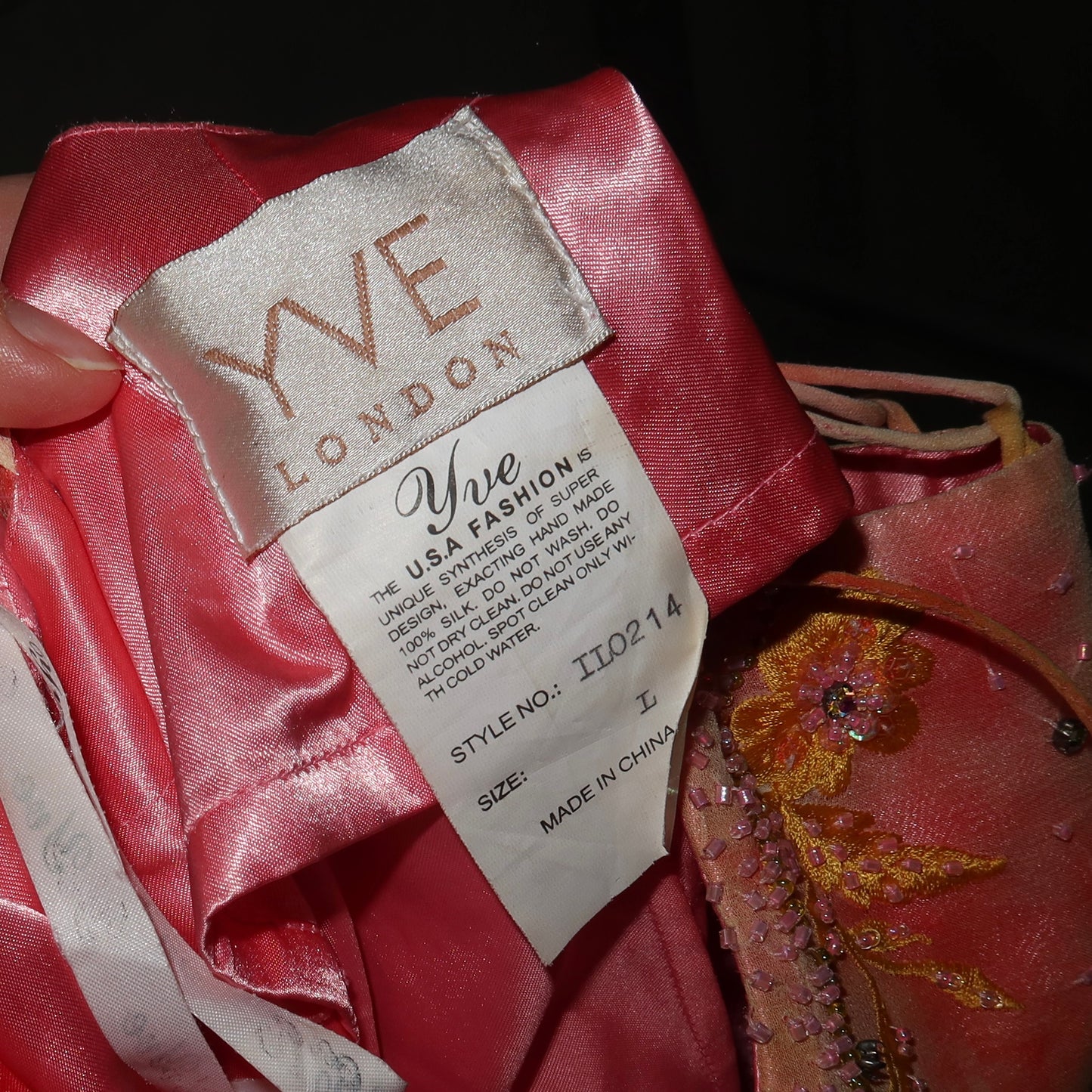 YVE London Beaded Silk Dress