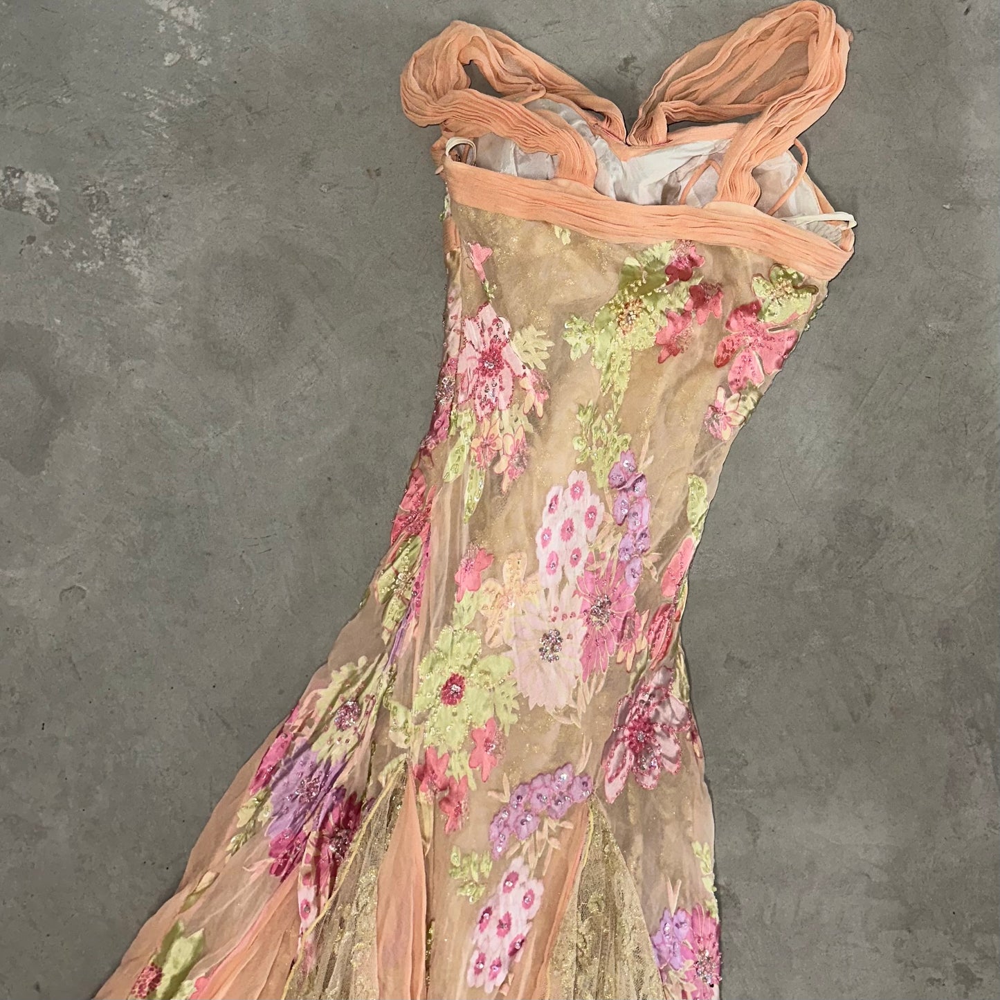 Diane Freis Embellished Floral Dress