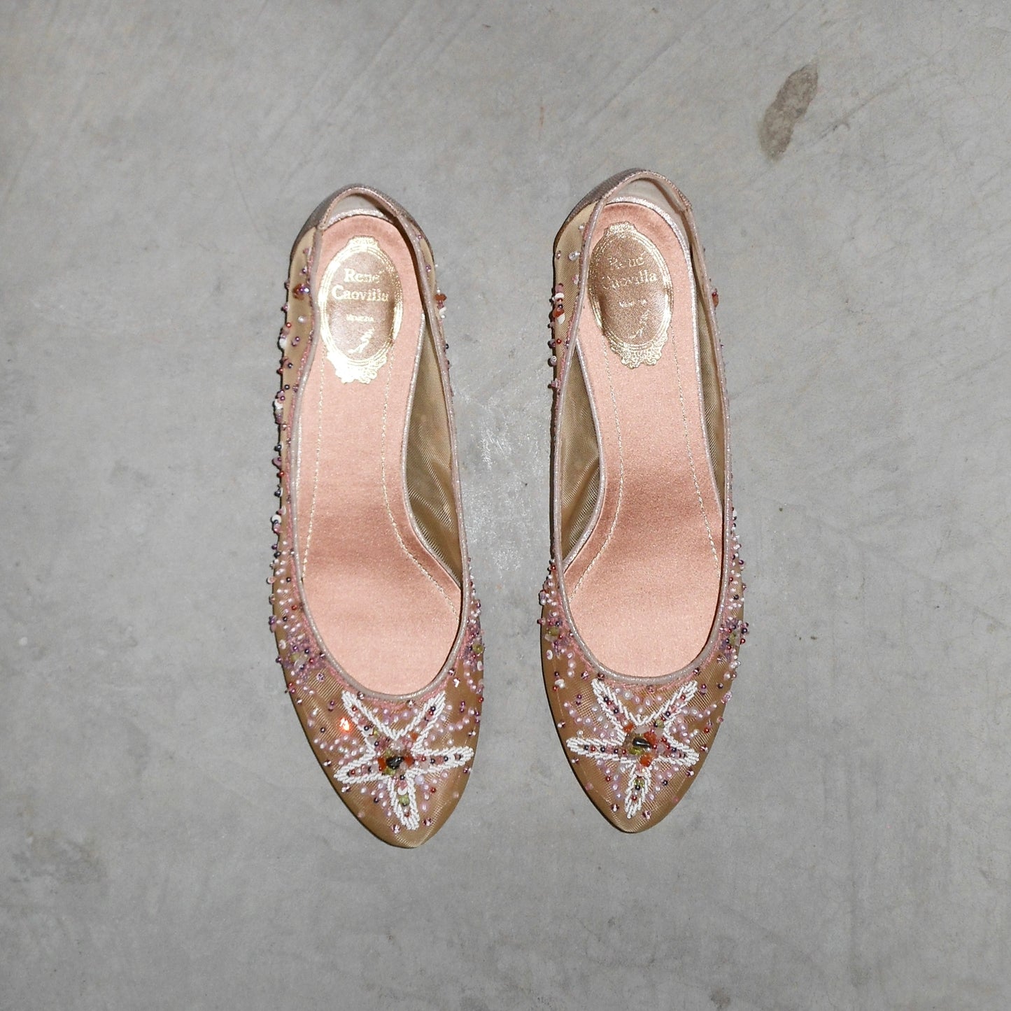 Rene Caovilla Beaded Ballet Flats (40)