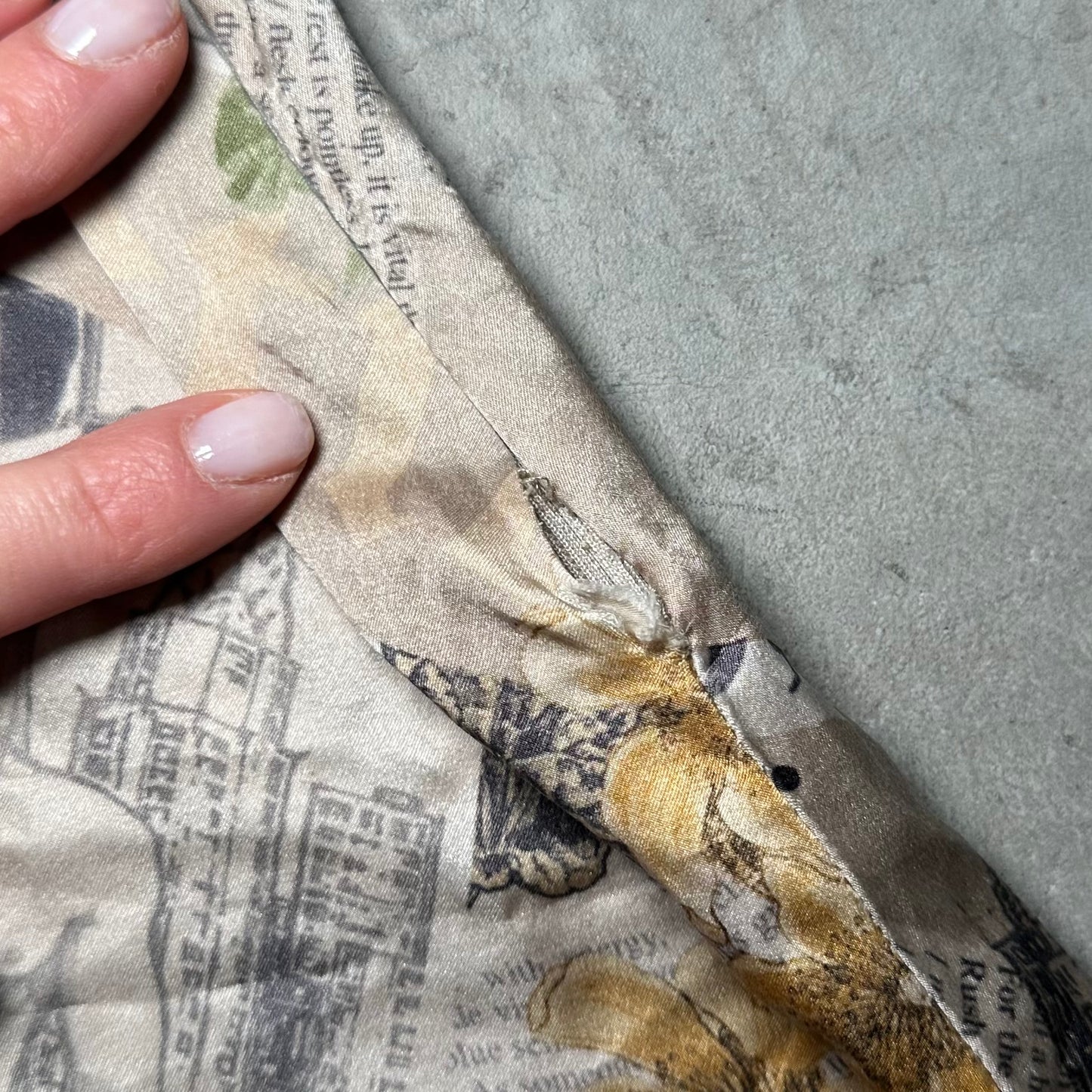 John Galliano Silk Newspaper Print Top